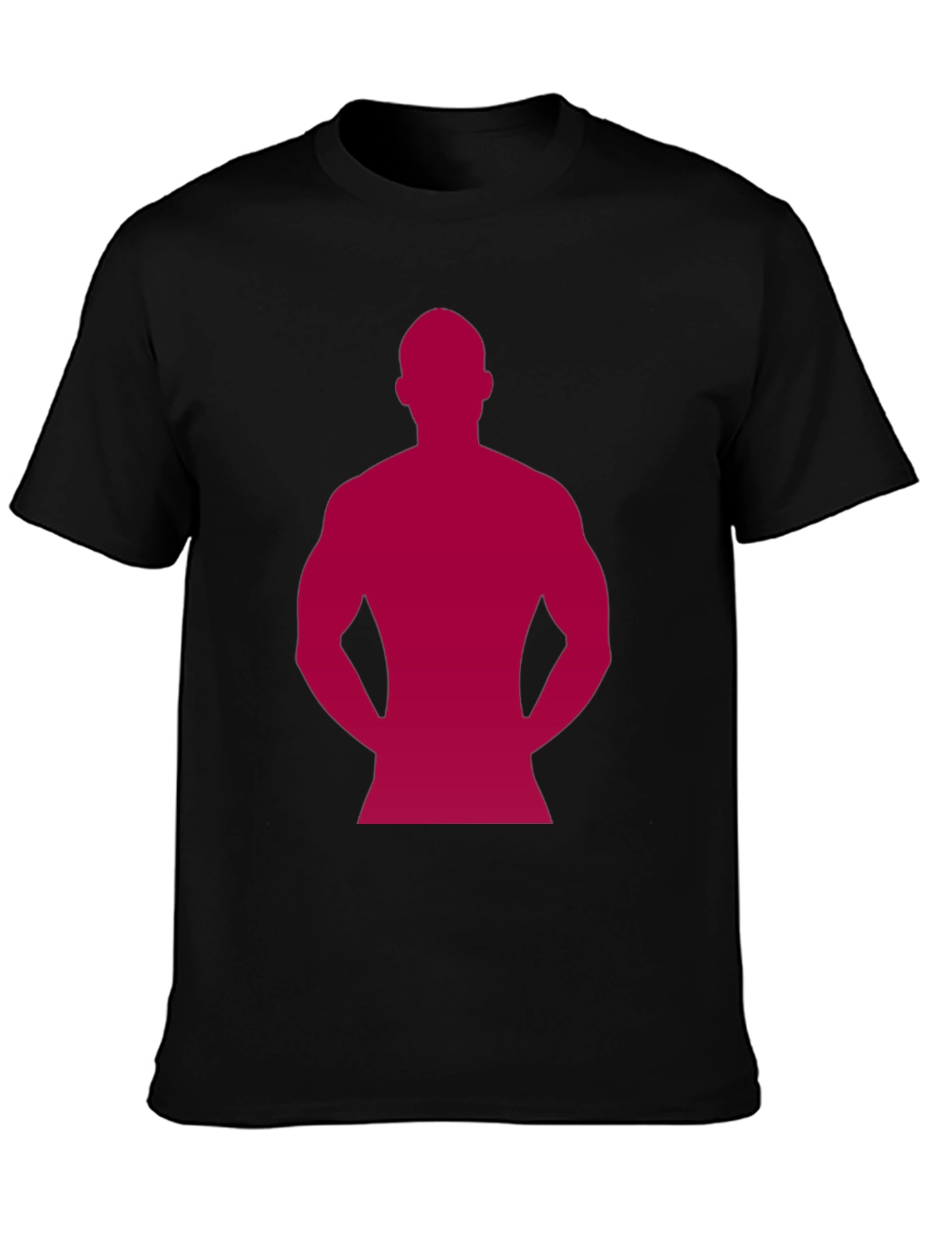 Muscle Man Silhouette T-Shirt - Black