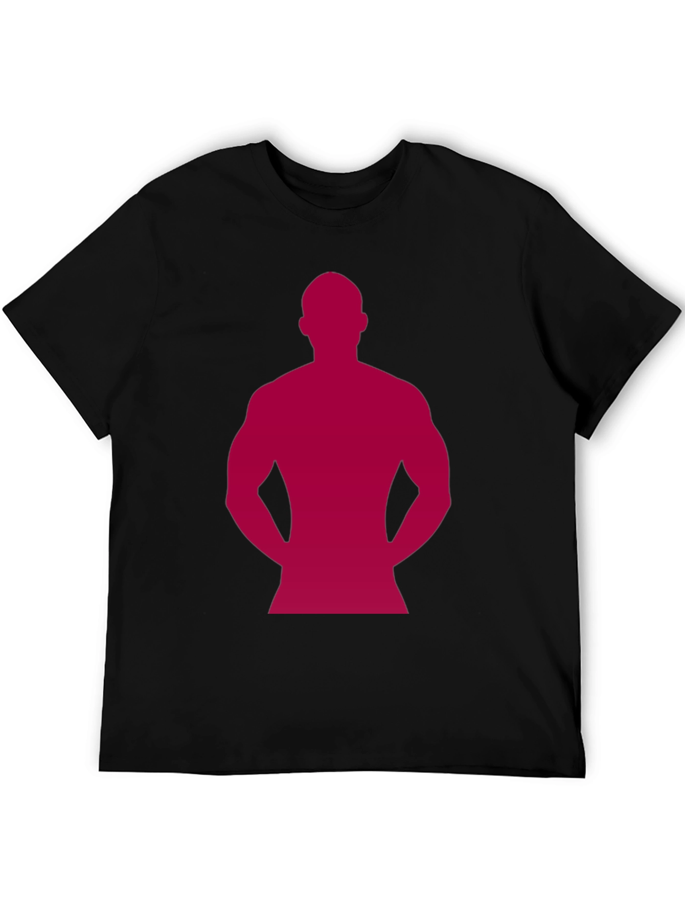 Muscle Man Silhouette T-Shirt - Black