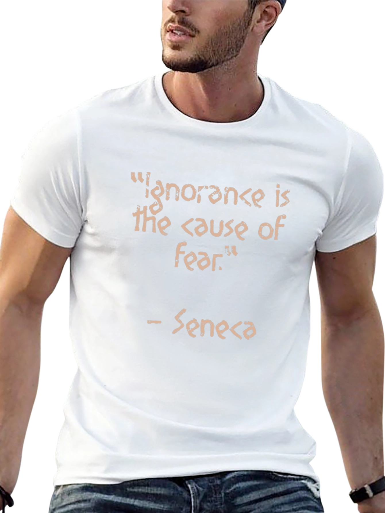 Ignorance is Fear Seneca Quote Black T-Shirt