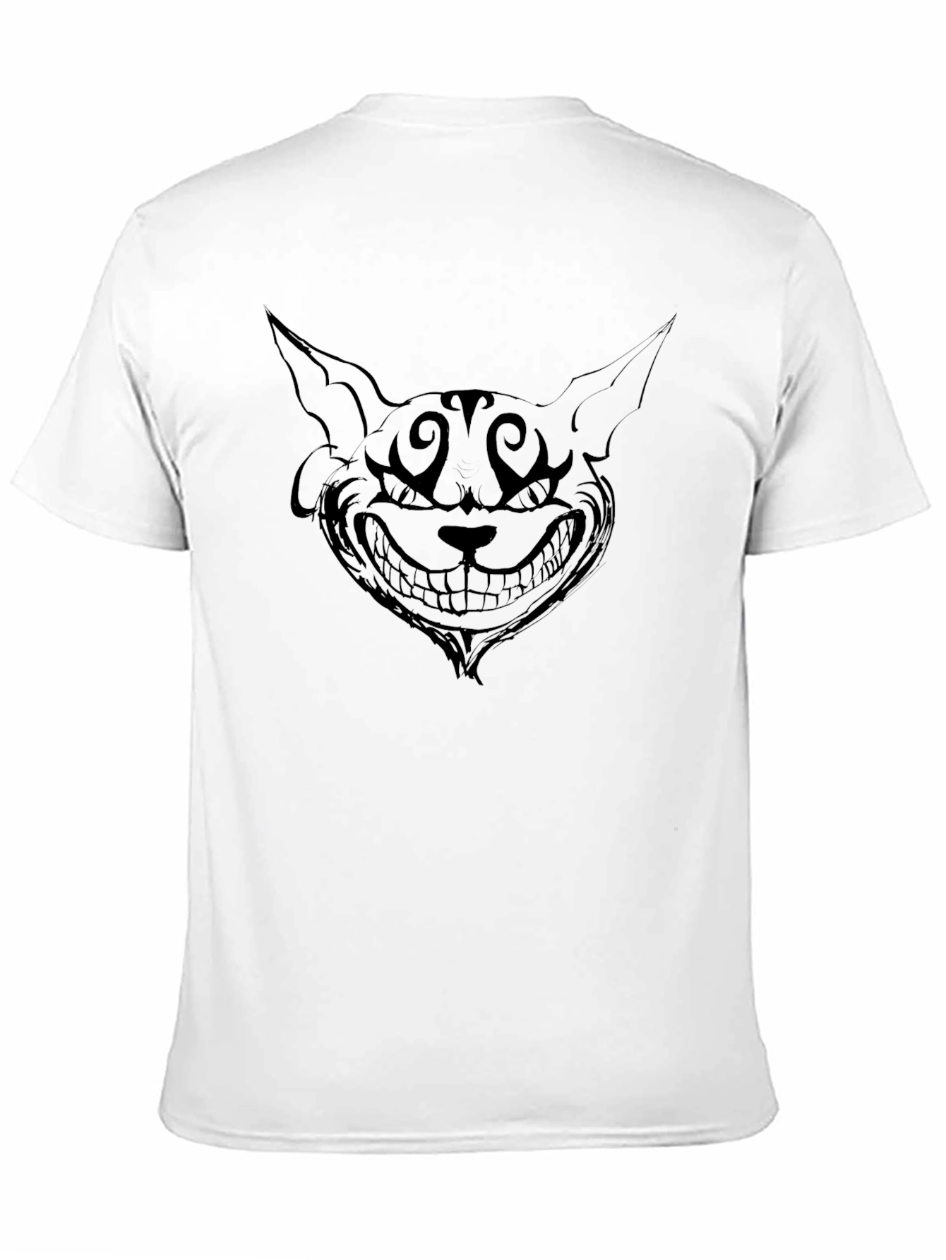 Grinning Cat Graphic Tee - Mens Black T-Shirt