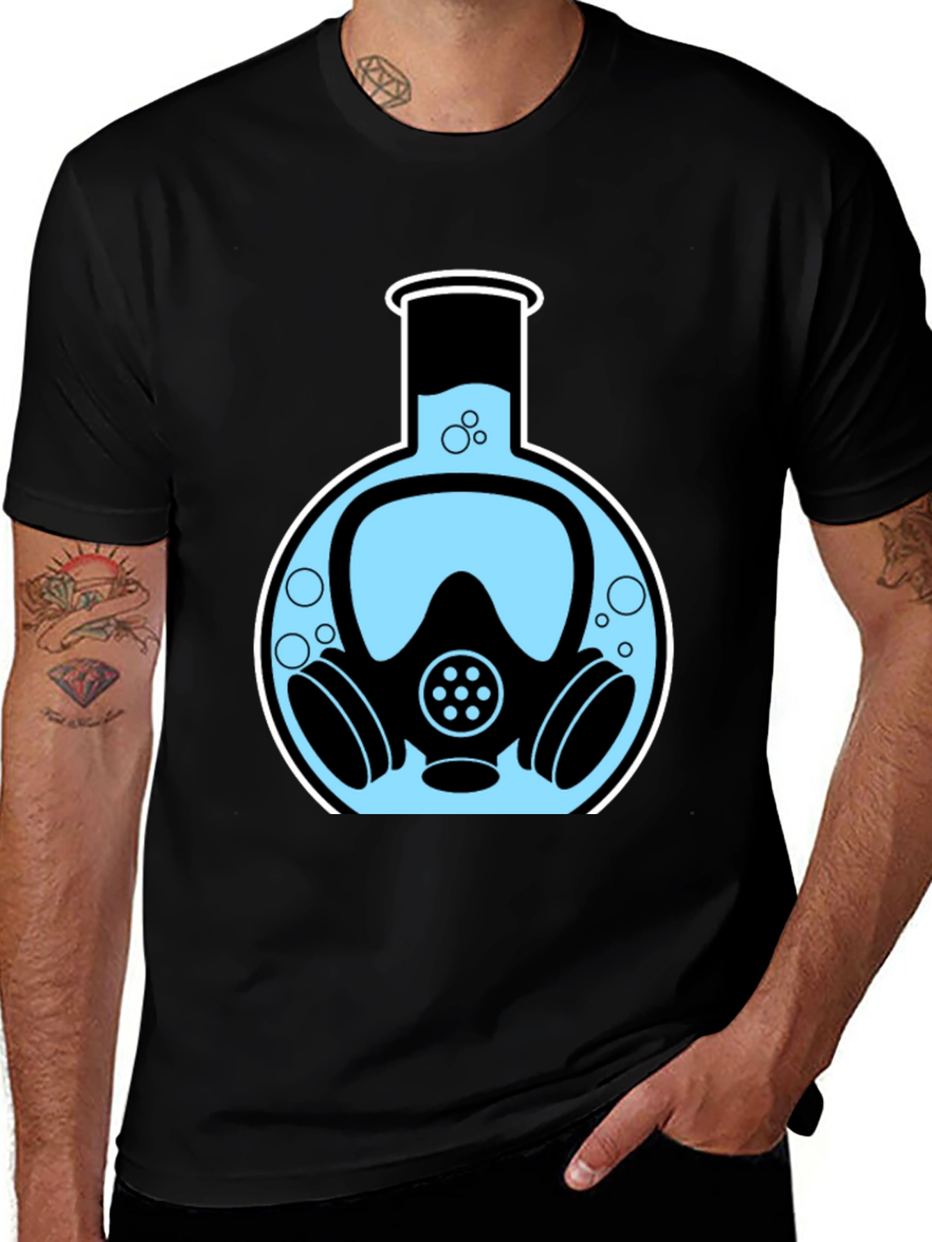 Gas Mask Flask T-Shirt - Science & Safety Tee
