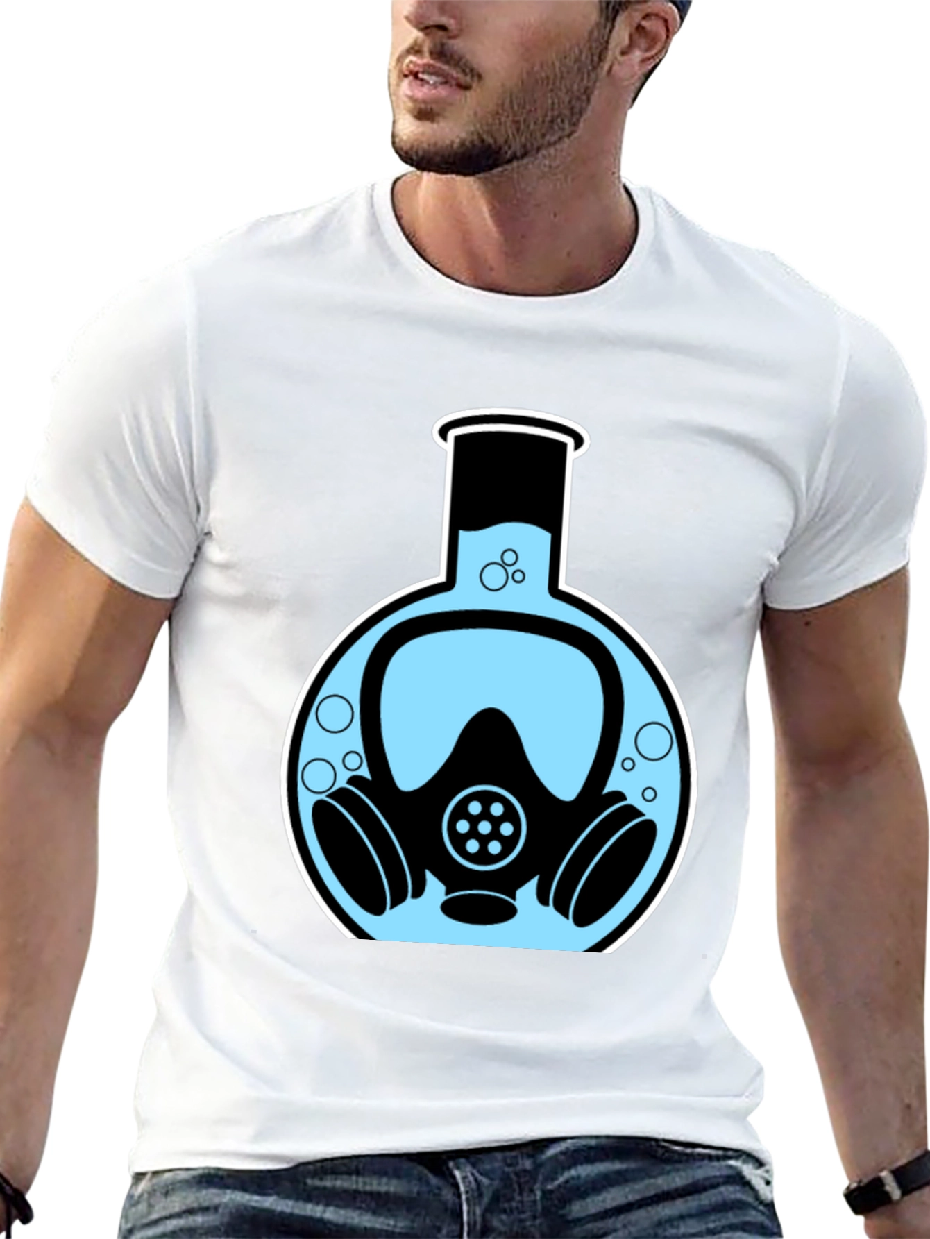 Gas Mask Flask T-Shirt - Science & Safety Tee