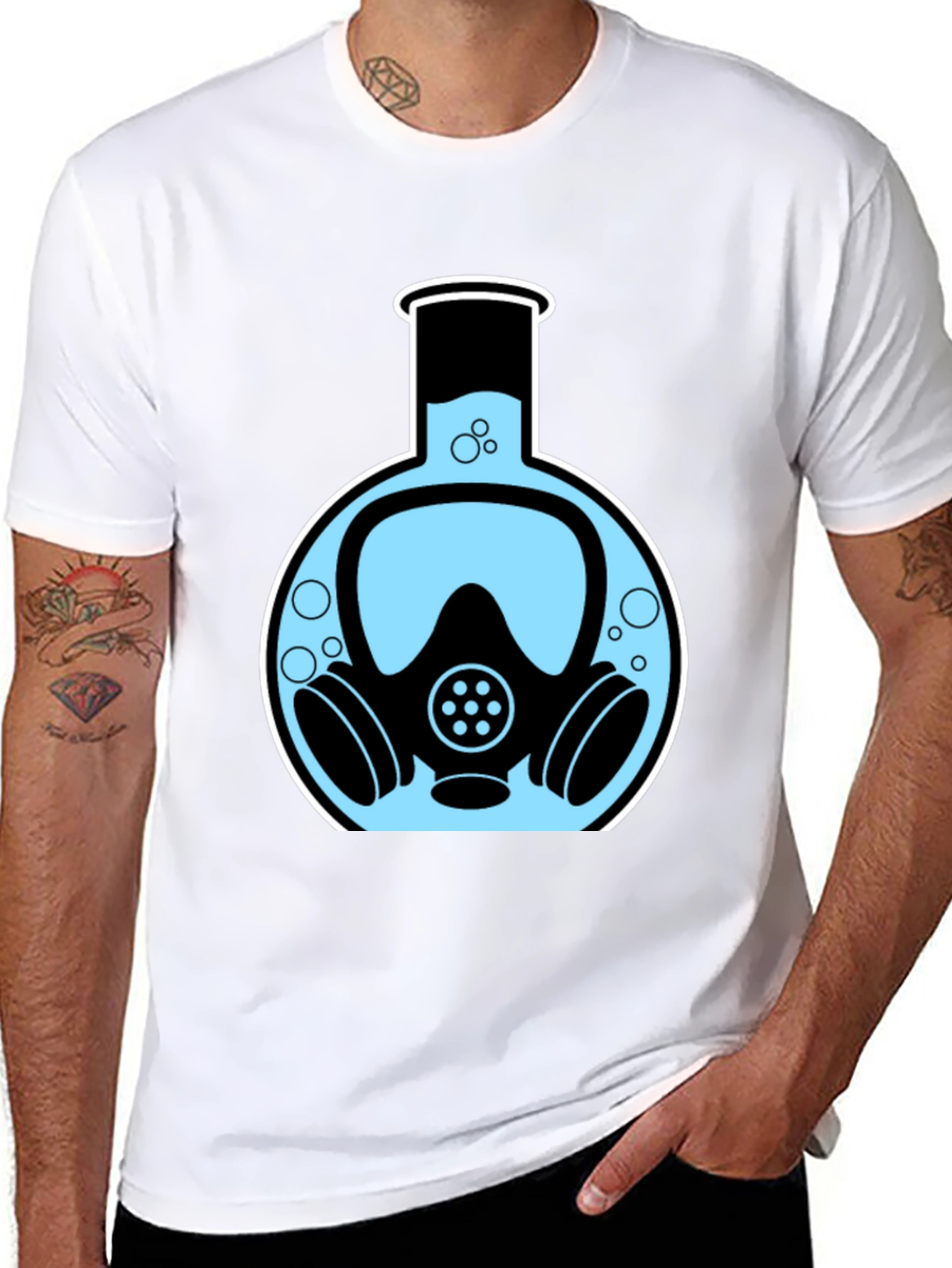 Gas Mask Flask T-Shirt - Science & Safety Tee