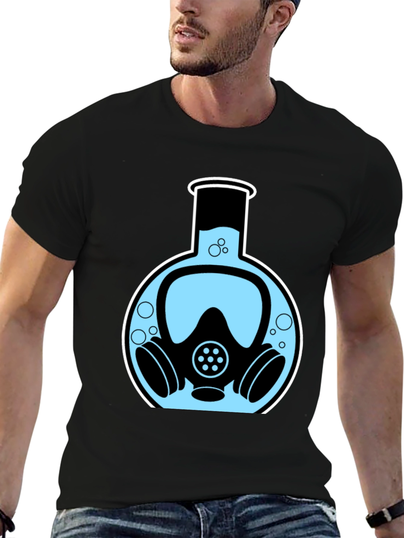 Gas Mask Flask T-Shirt - Science & Safety Tee