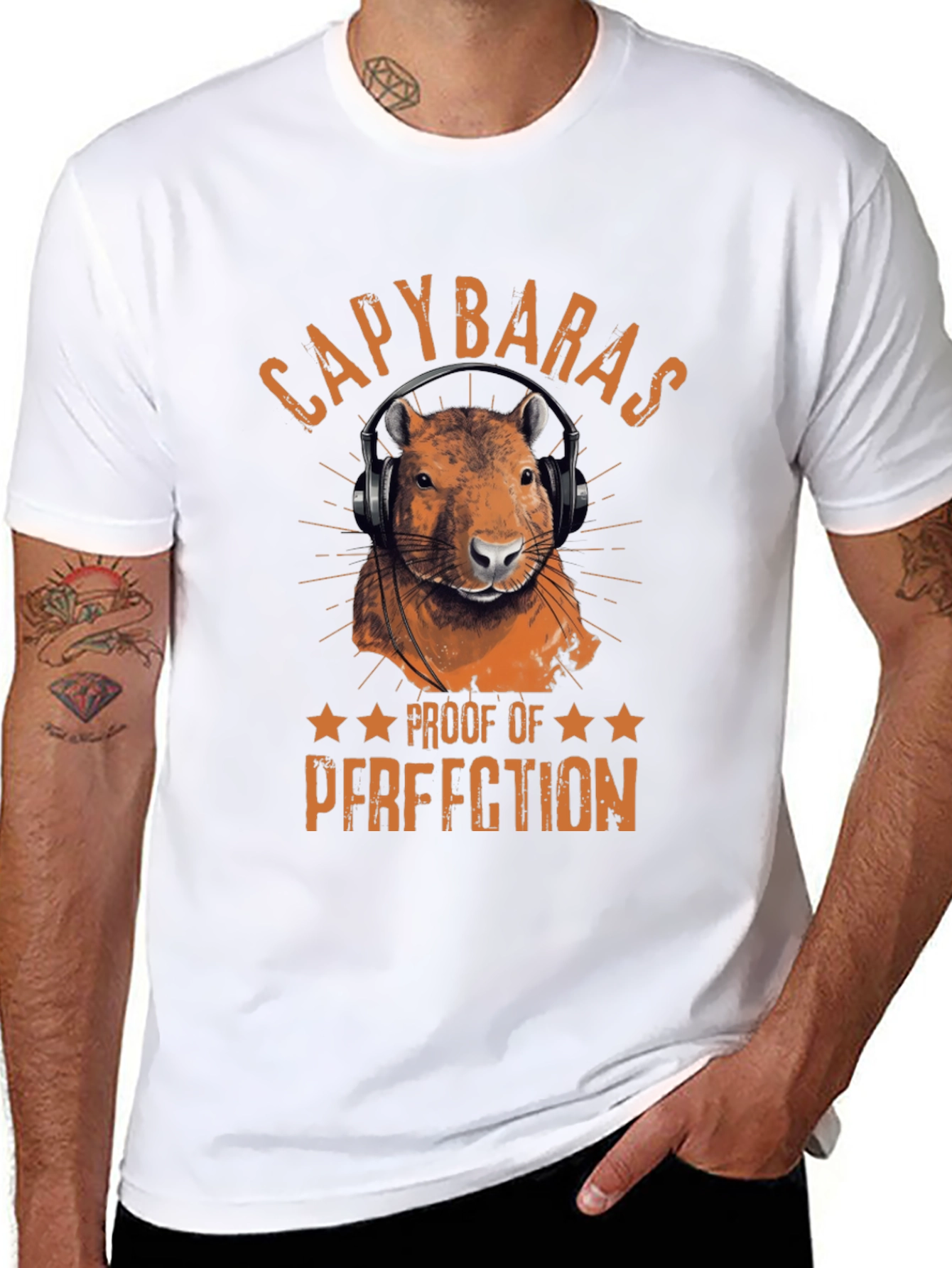 Capybaras Proof of Perfection Black T-Shirt
