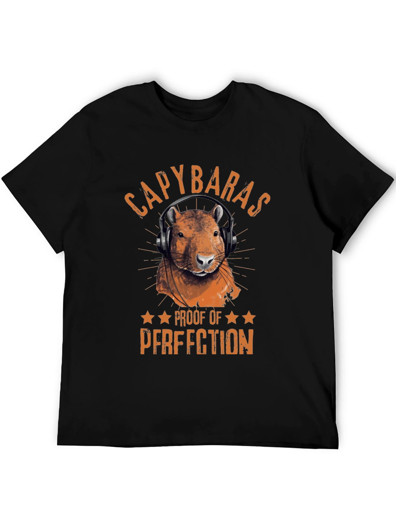 Capybaras Proof of Perfection Black T-Shirt