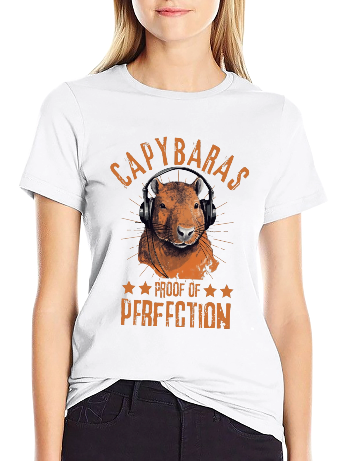 Capybaras Proof of Perfection Black T-Shirt