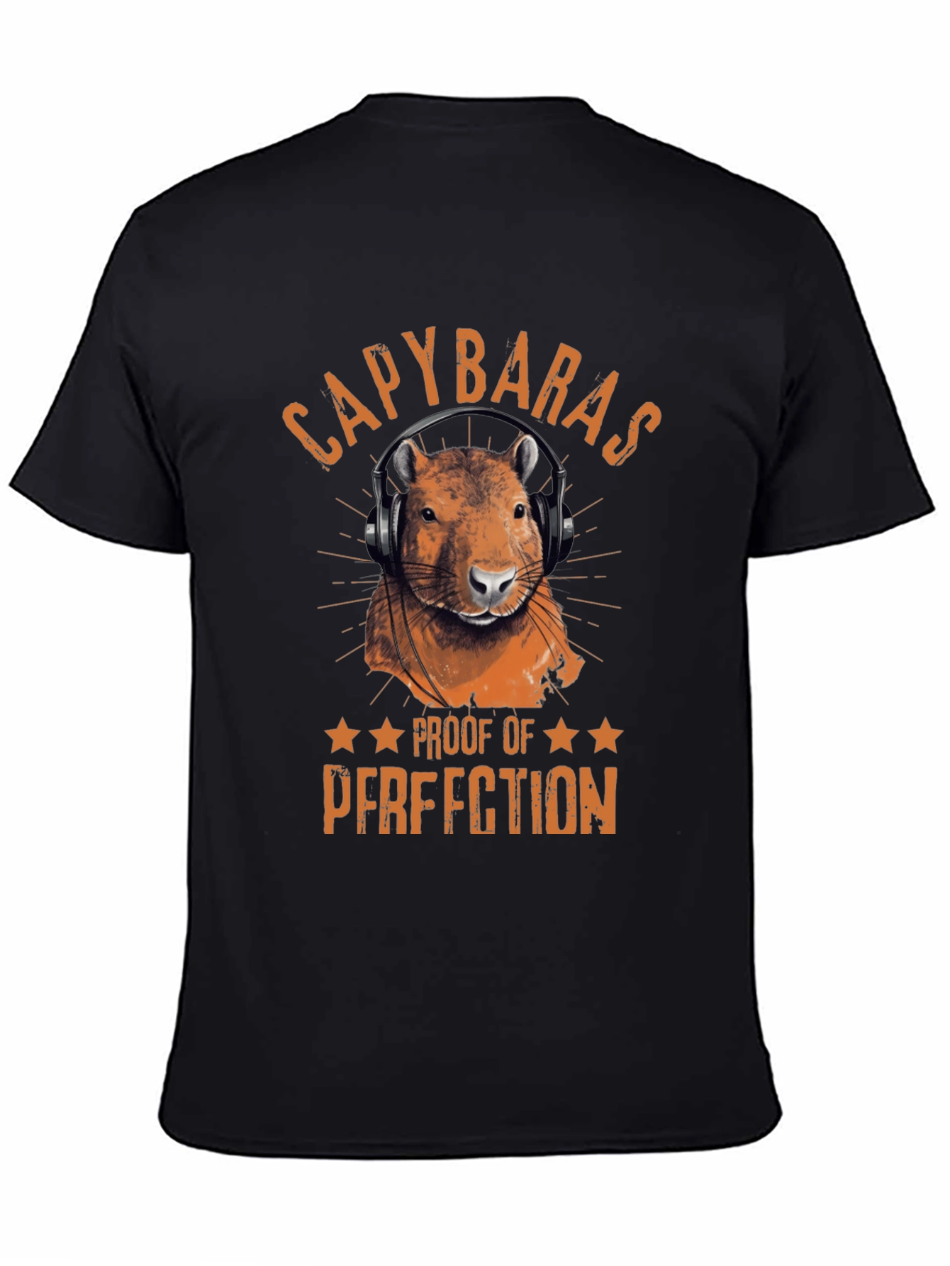 Capybaras Proof of Perfection Black T-Shirt