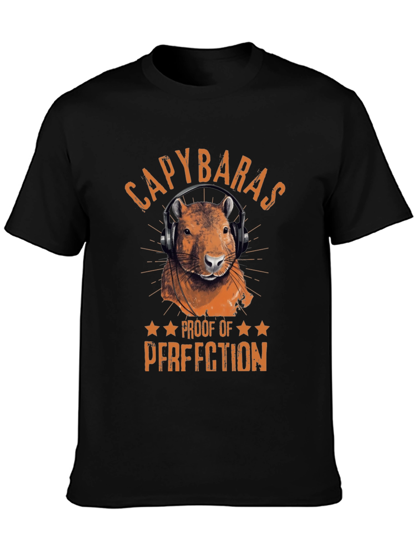 Capybaras Proof of Perfection Black T-Shirt