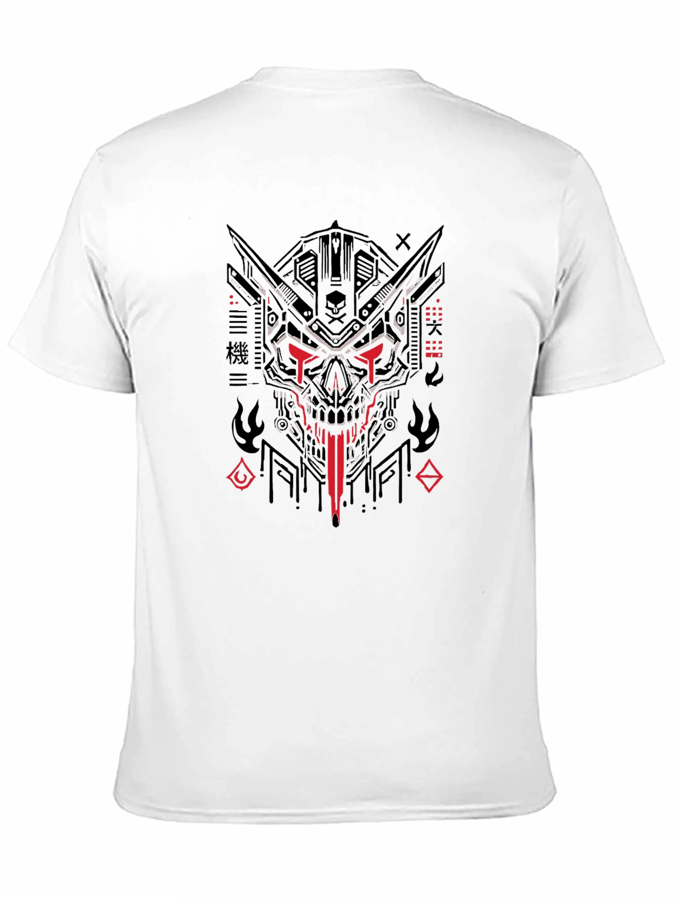 Cyberpunk Skull Graphic Black T-Shirt
