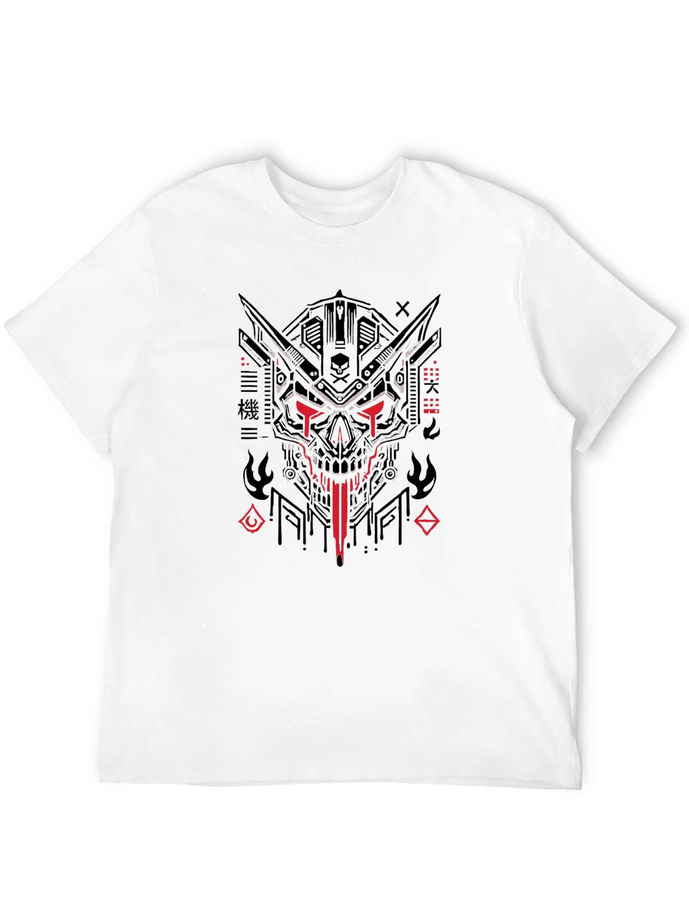 Cyberpunk Skull Graphic Black T-Shirt