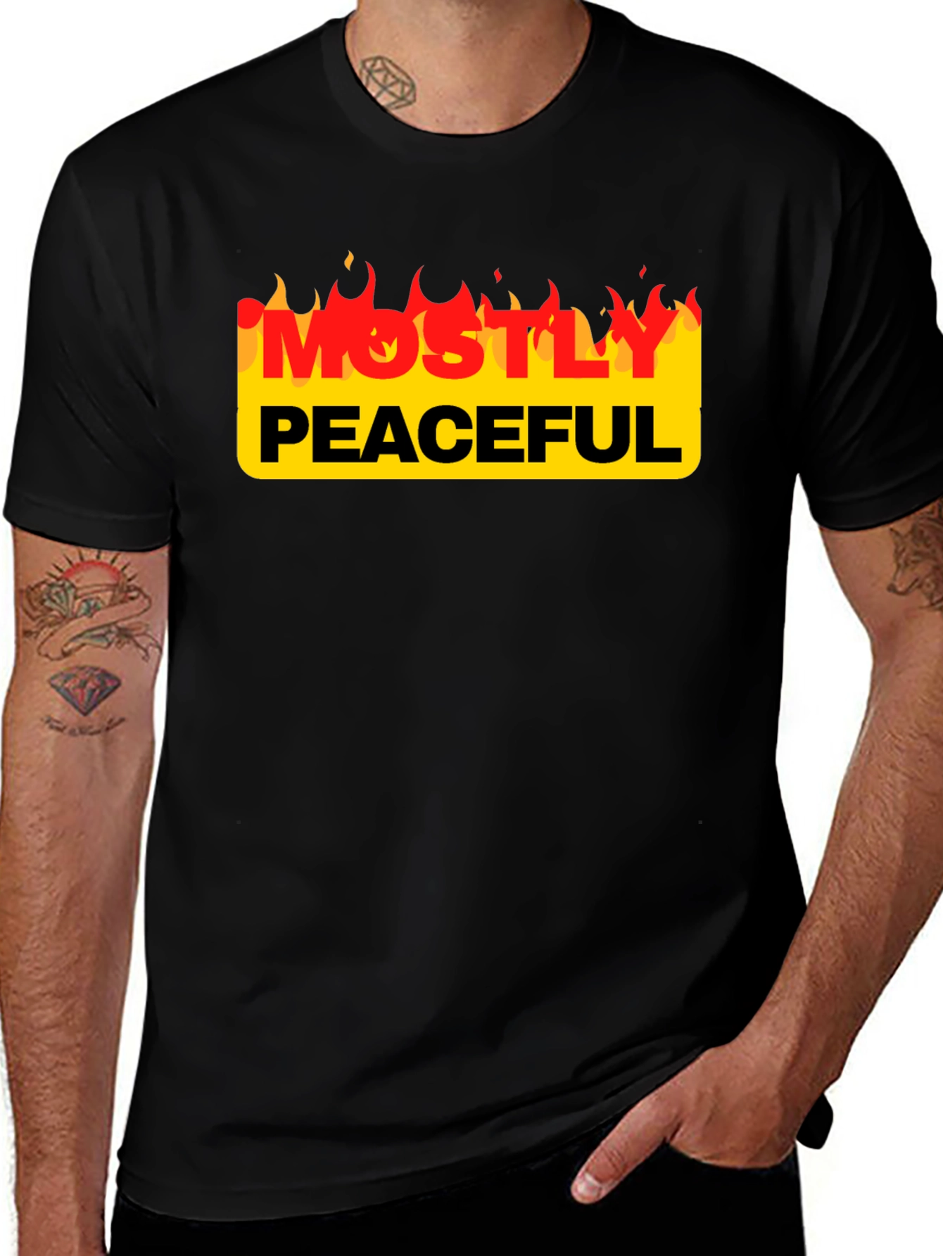 Mostly Peaceful Tee - Protest Slogan T-Shirt