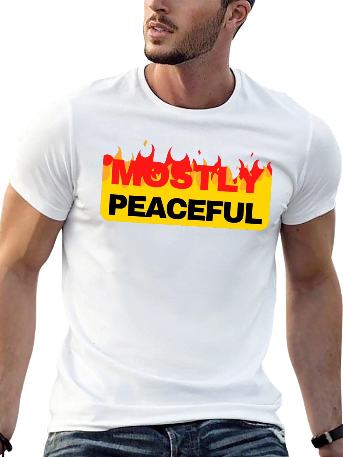 Mostly Peaceful Tee - Protest Slogan T-Shirt