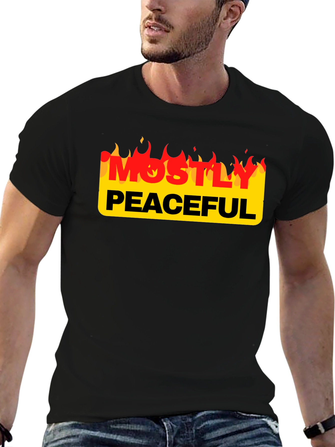Mostly Peaceful Tee - Protest Slogan T-Shirt