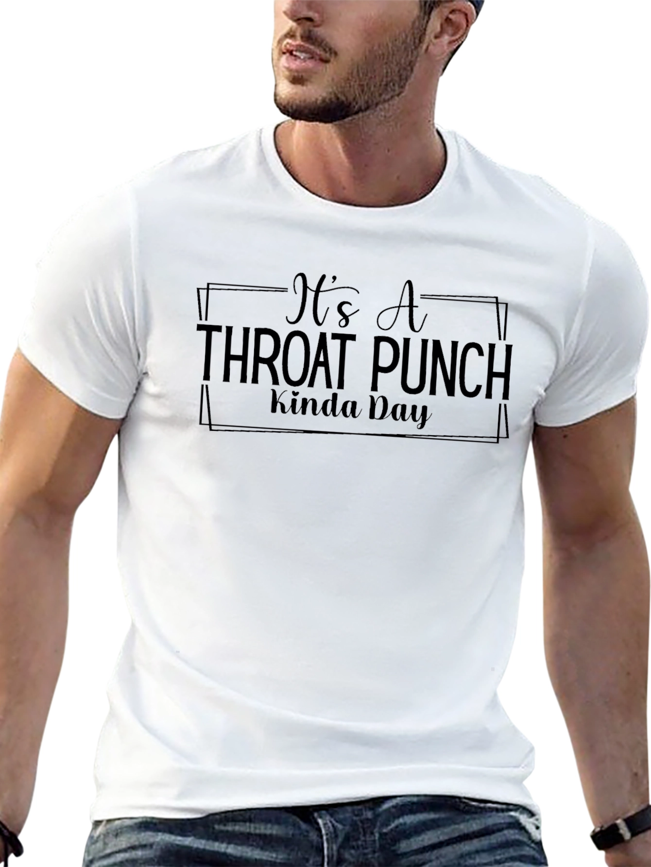 Its A Throat Punch Kinda Day Mens Black T-Shirt