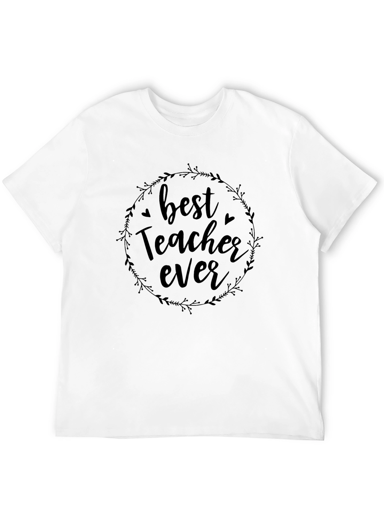 Best Teacher Ever Black Graphic T-Shirt