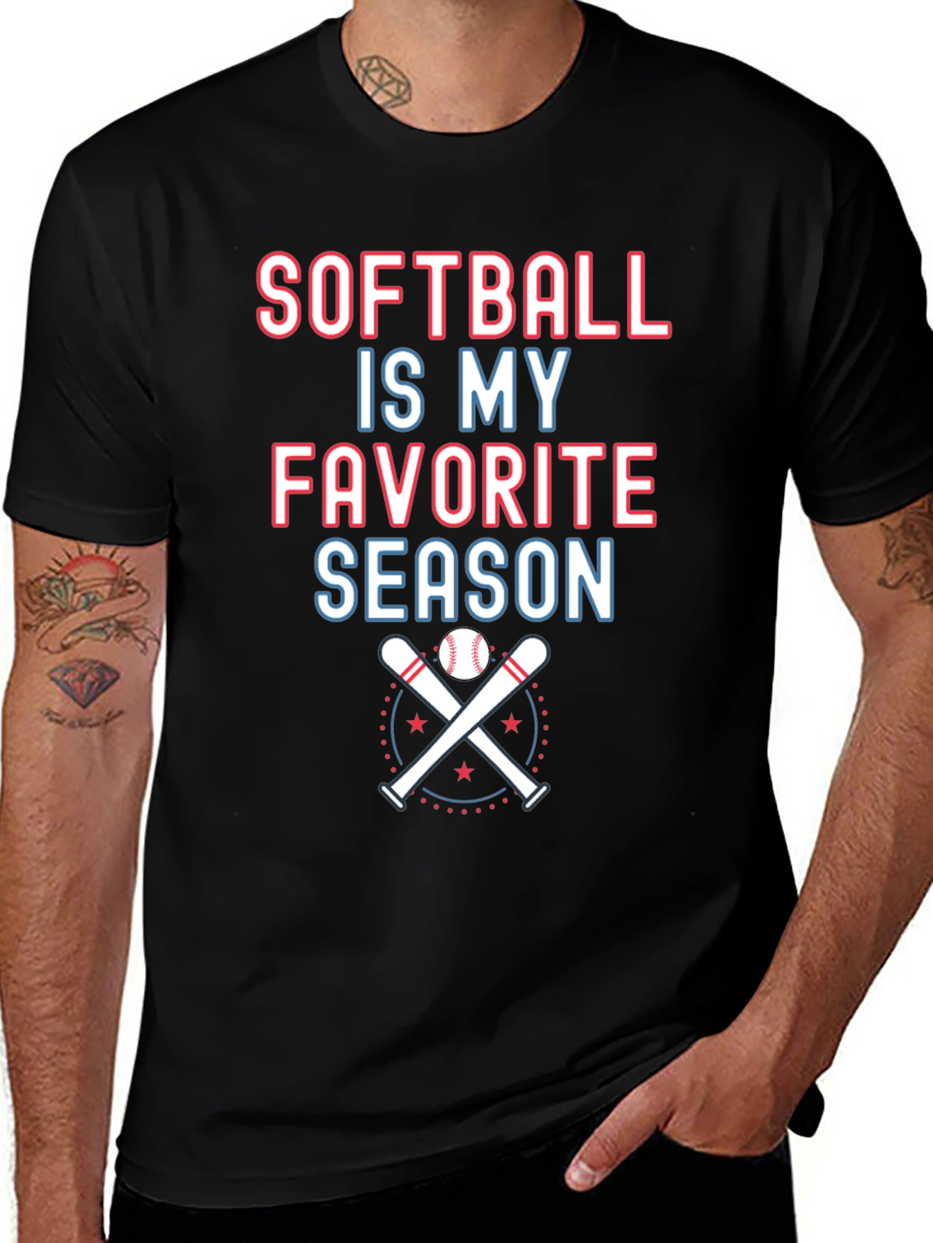 Softball Is My Favorite Season Graphic T-Shirt