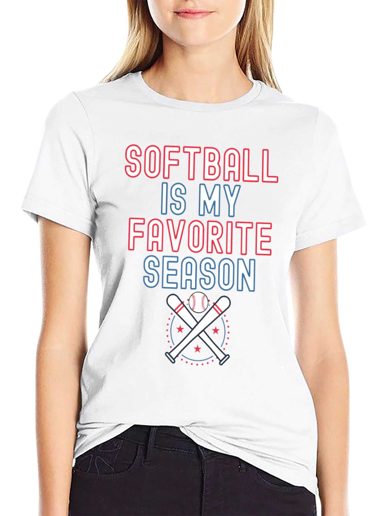 Softball Is My Favorite Season Graphic T-Shirt