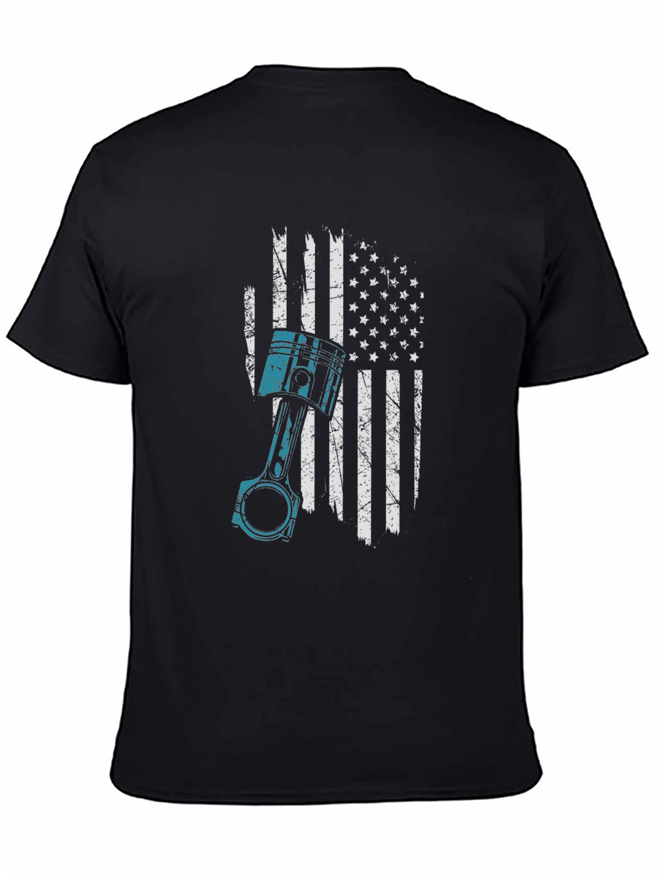 American Flag Piston Graphic T-Shirt