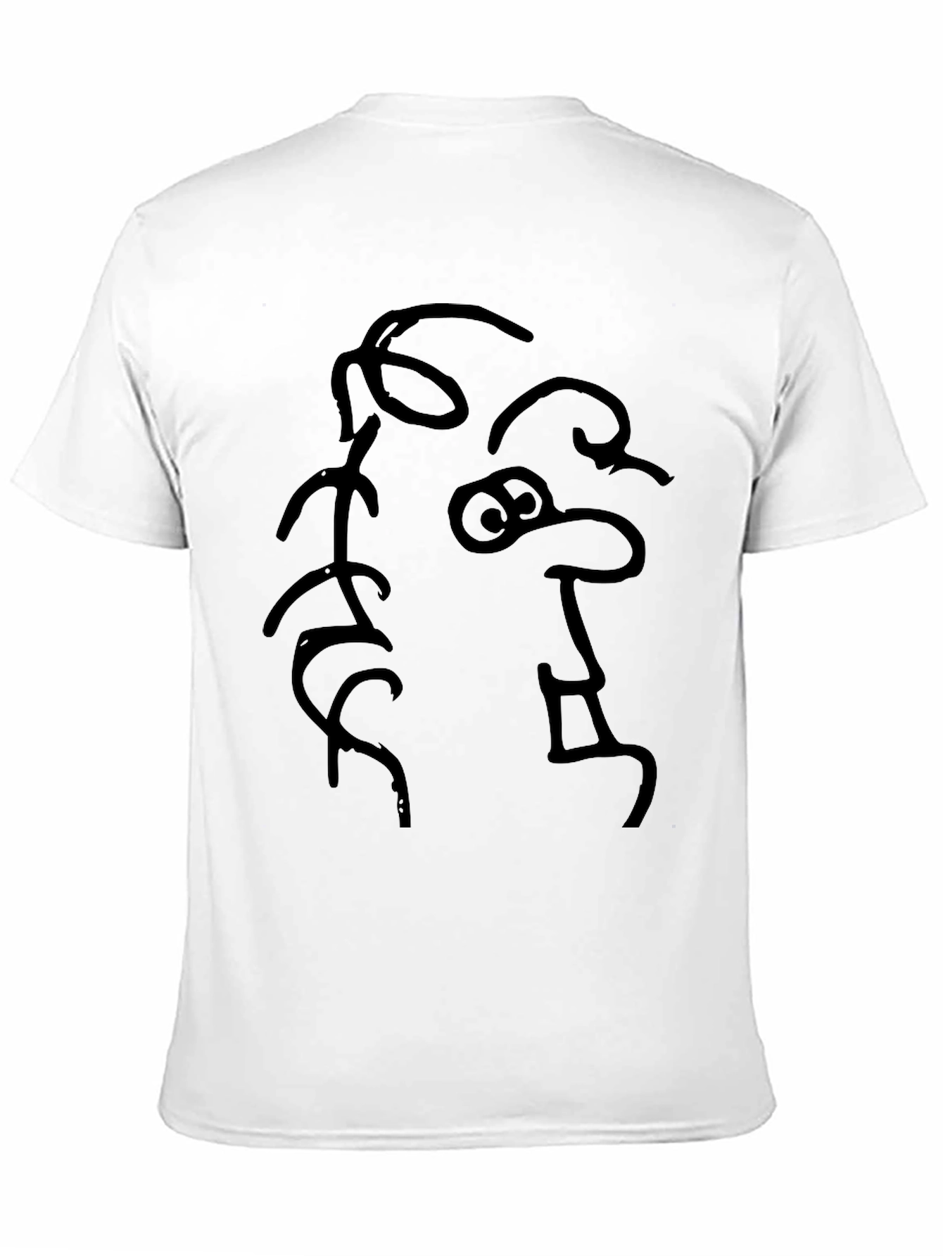 Abstract Face Graphic Tee - Black