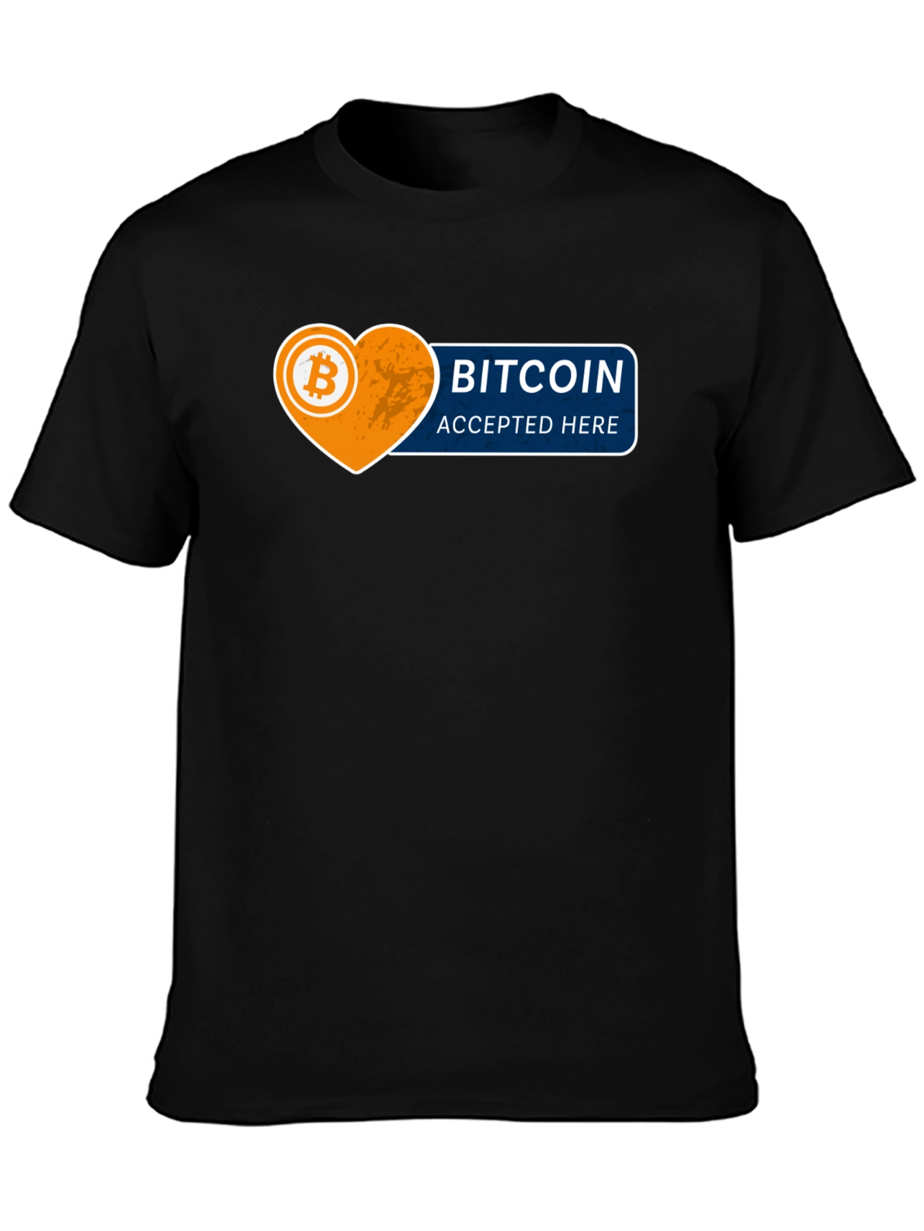 Bitcoin Accepted Here Graphic Tee - Black Cotton T-Shirt