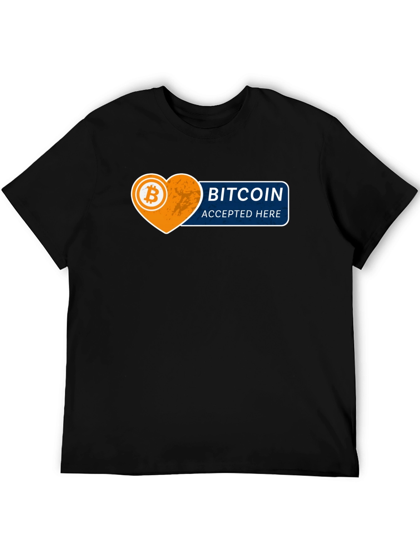 Bitcoin Accepted Here Graphic Tee - Black Cotton T-Shirt