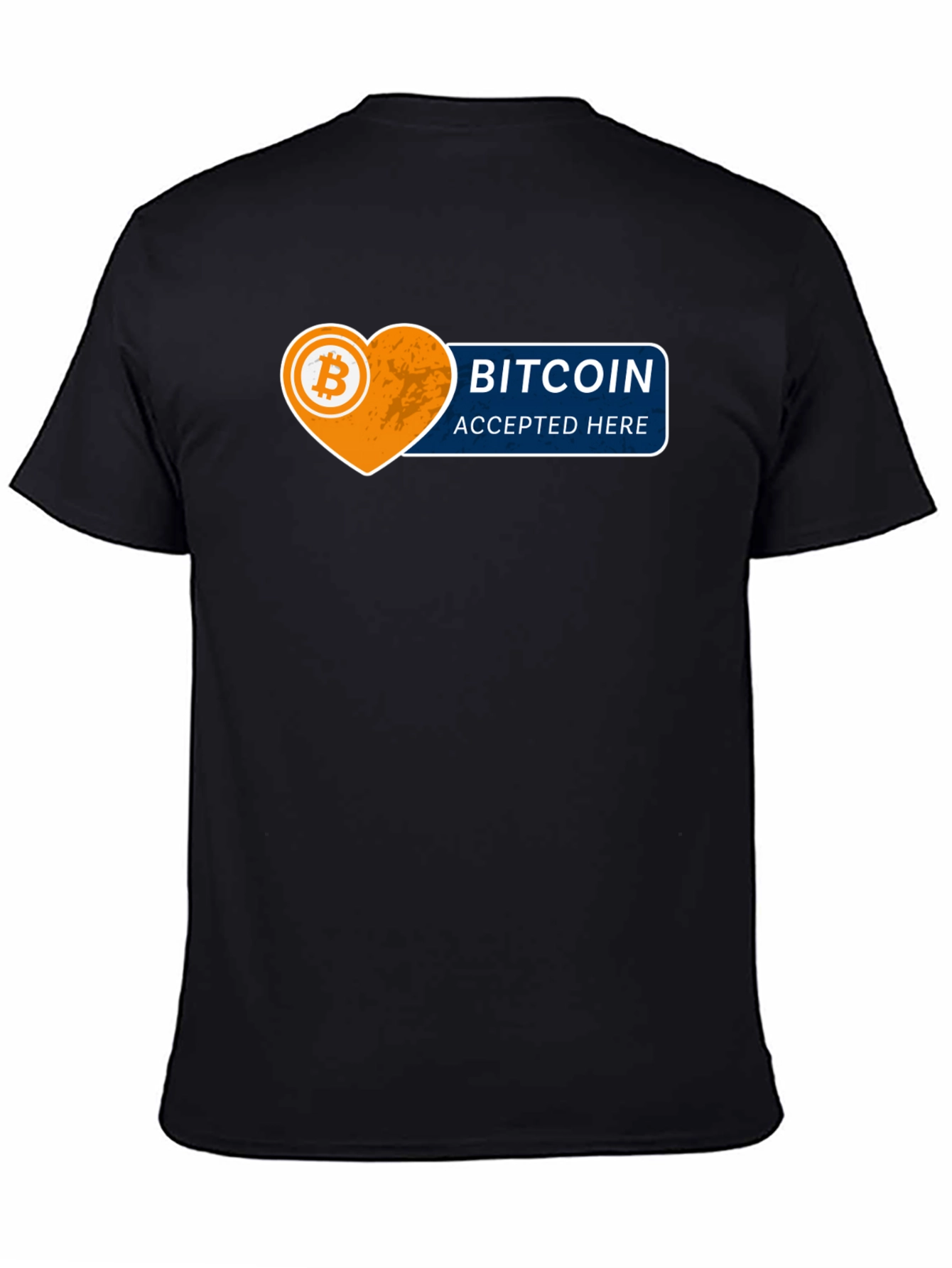 Bitcoin Accepted Here Graphic Tee - Black Cotton T-Shirt