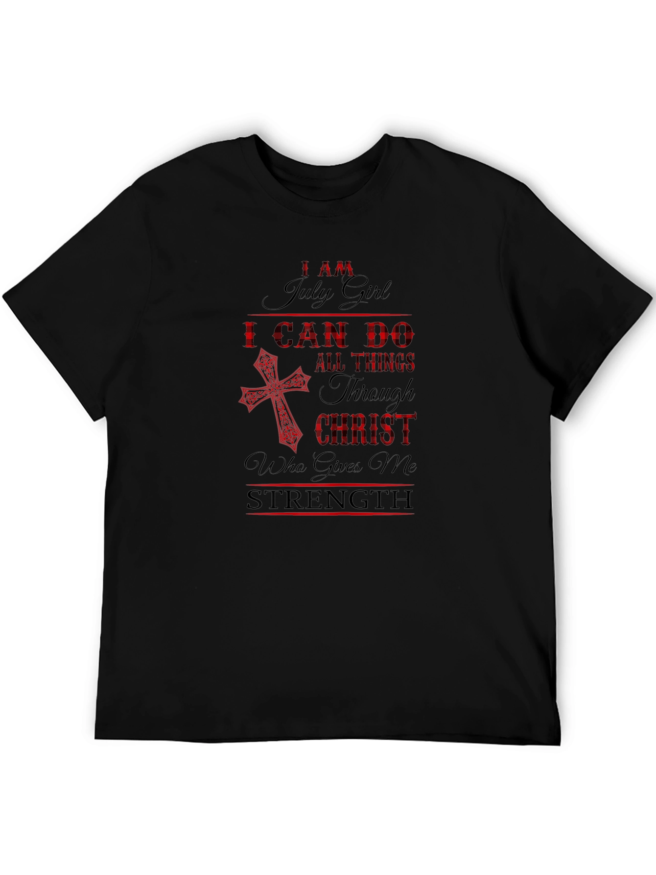 July Girl Christian Black T-Shirt