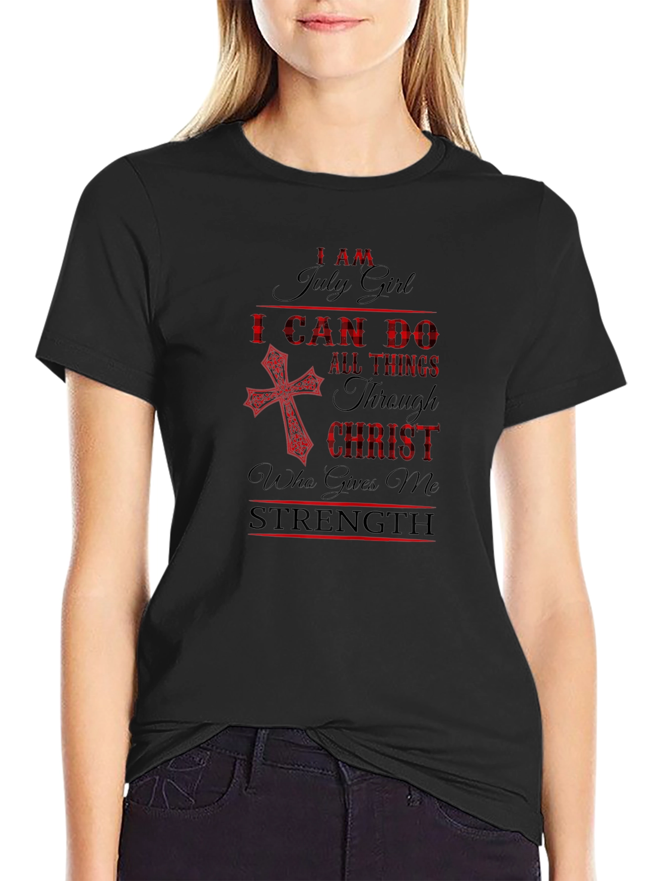 July Girl Christian Black T-Shirt