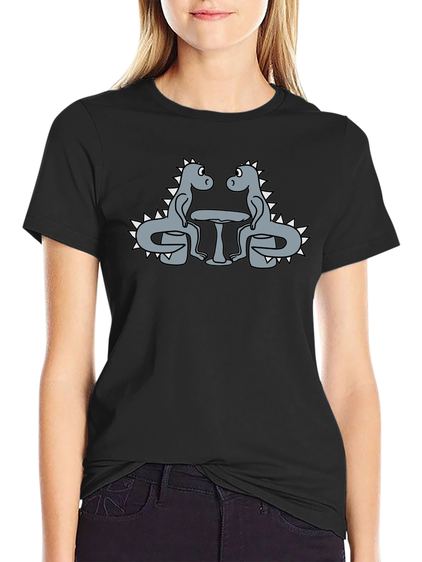 Dino Date Night Graphic Tee - Funny Dinosaur T-Shirt