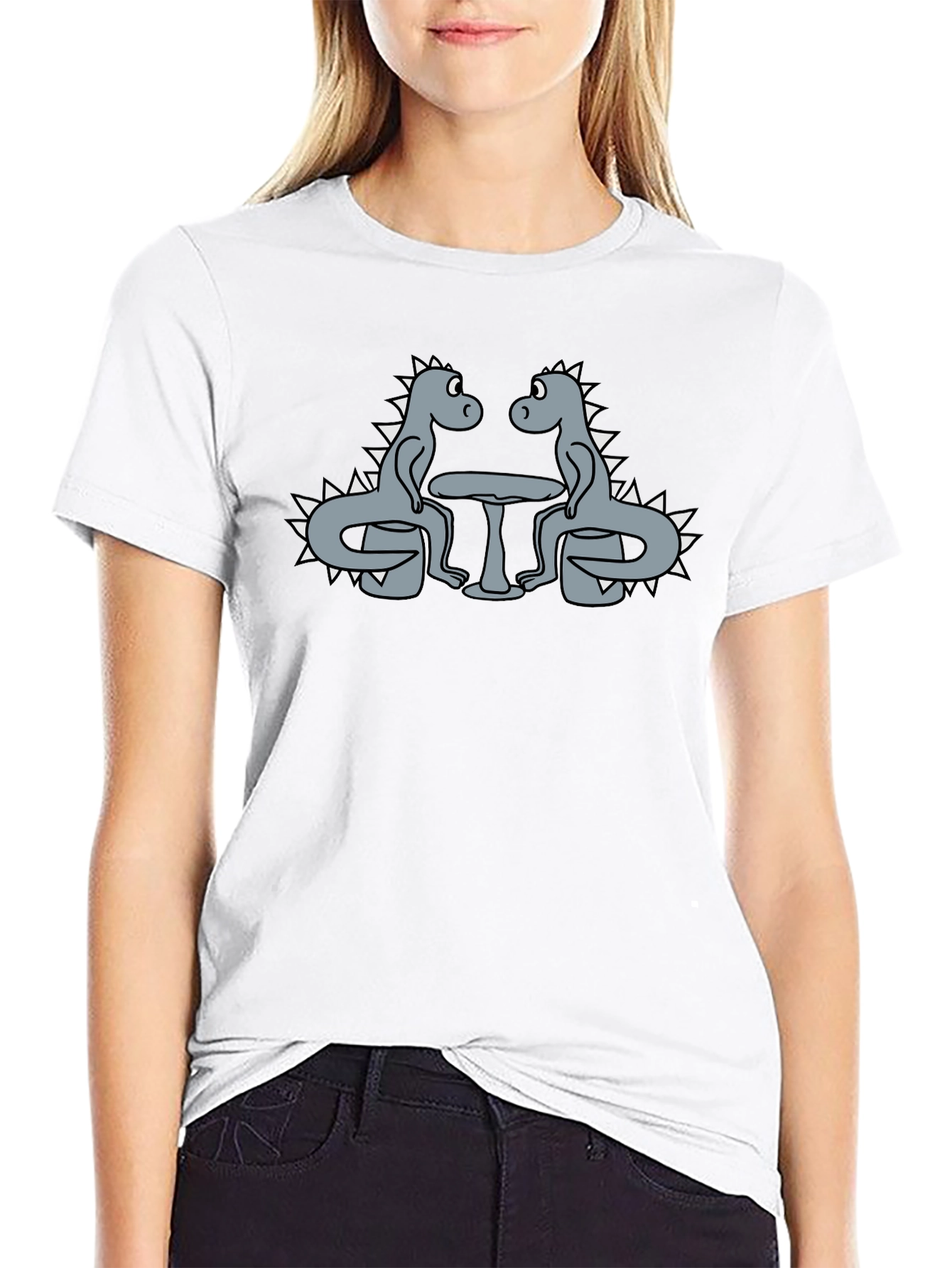 Dino Date Night Graphic Tee - Funny Dinosaur T-Shirt