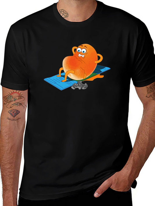 Funny Orange Cartoon Gym T-Shirt