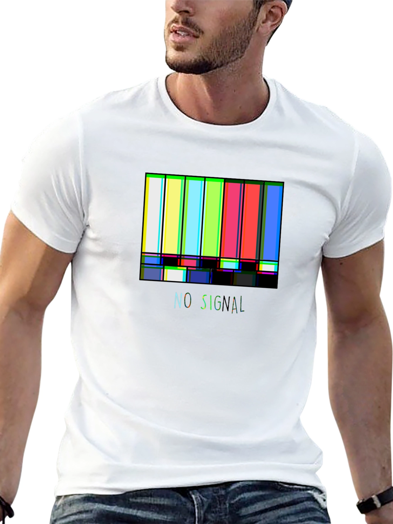No Signal Retro TV Test Pattern Graphic Tee