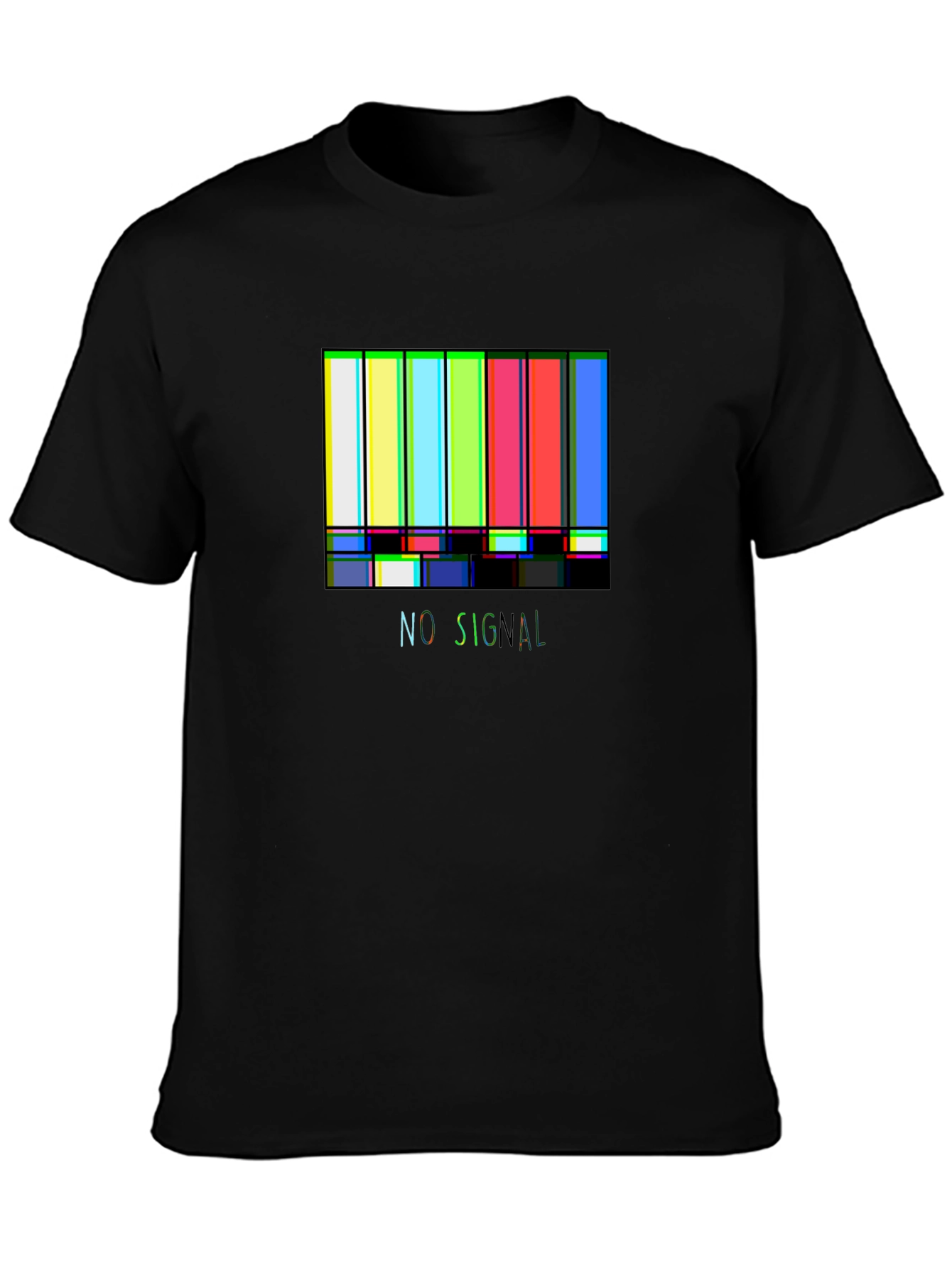 No Signal Retro TV Test Pattern Graphic Tee