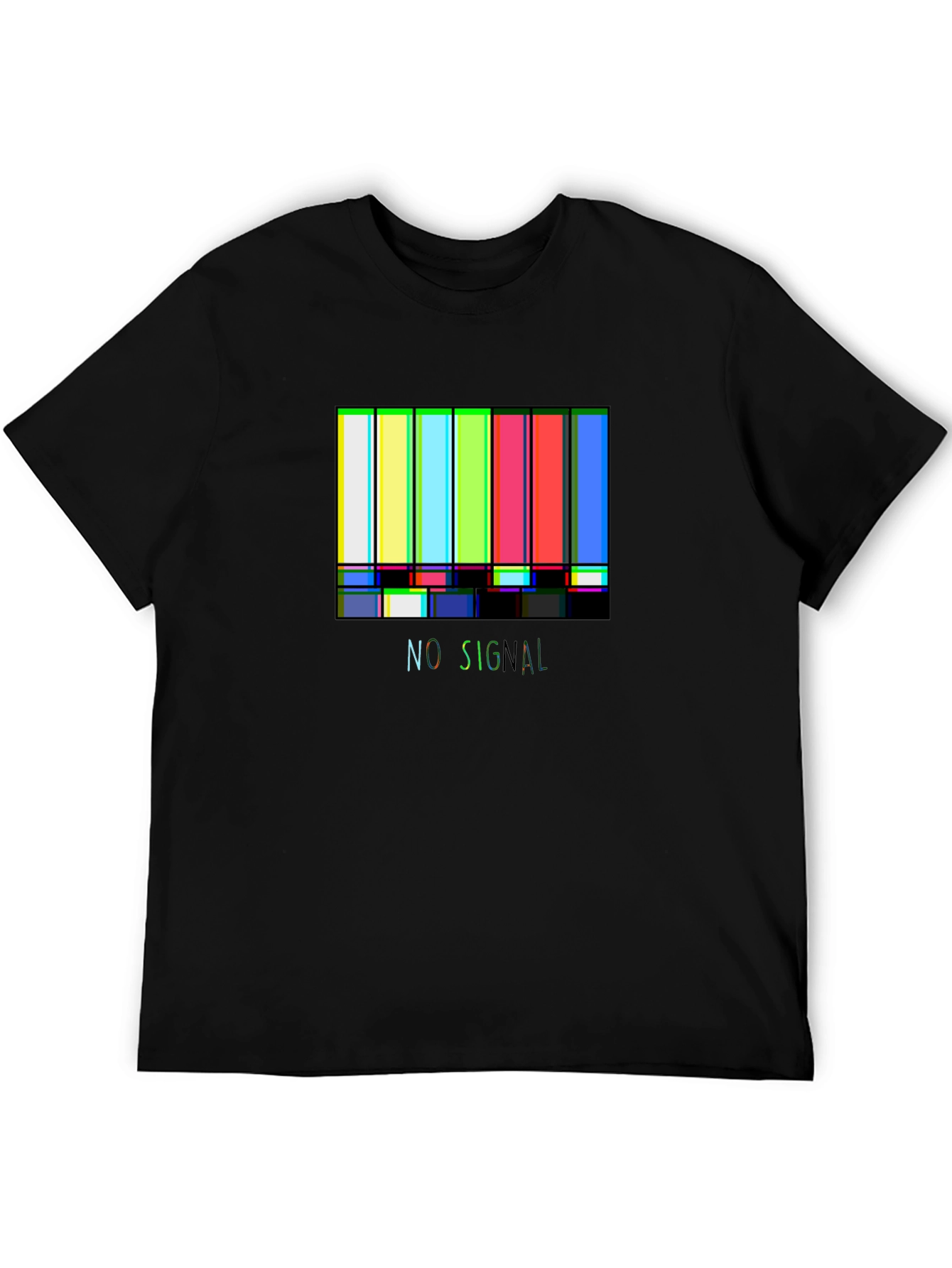 No Signal Retro TV Test Pattern Graphic Tee