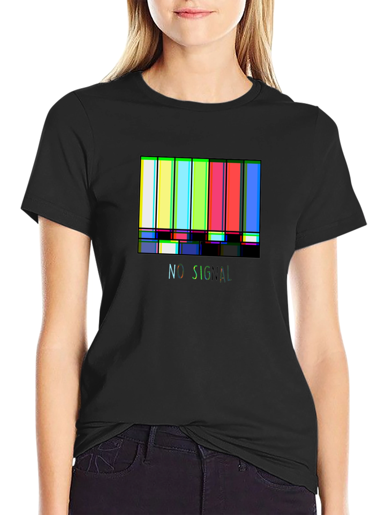 No Signal Retro TV Test Pattern Graphic Tee