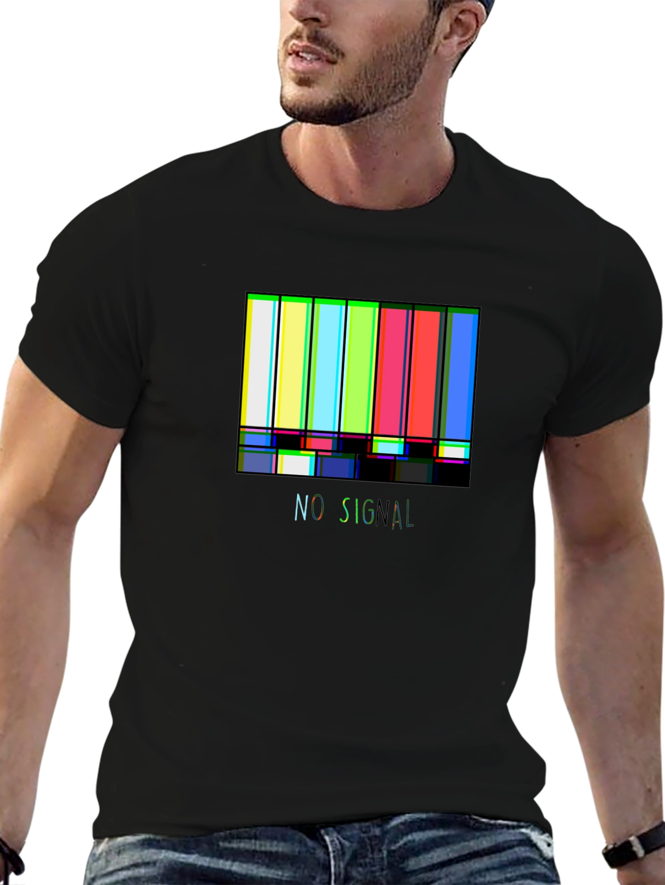 No Signal Retro TV Test Pattern Graphic Tee