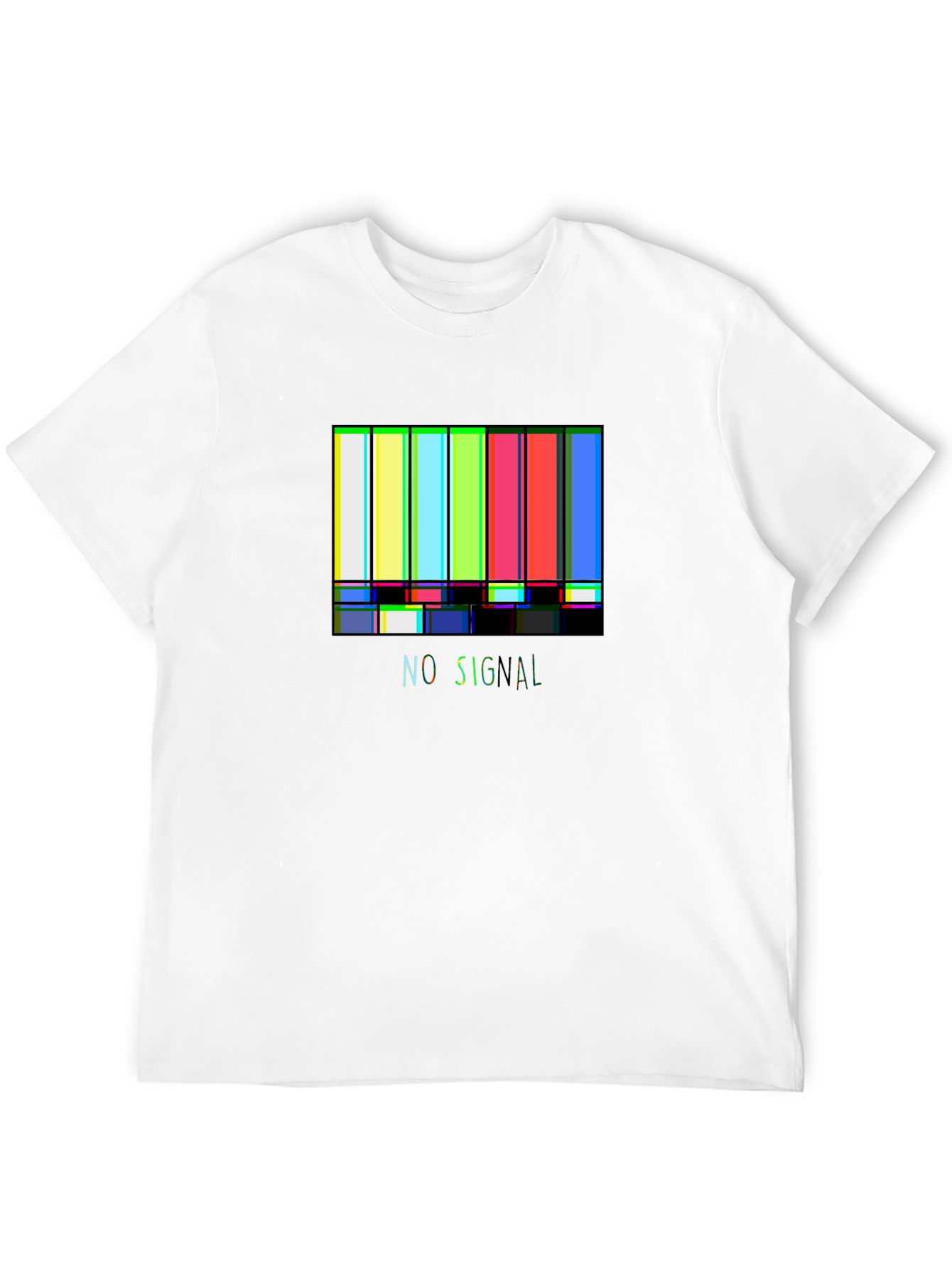 No Signal Retro TV Test Pattern Graphic Tee
