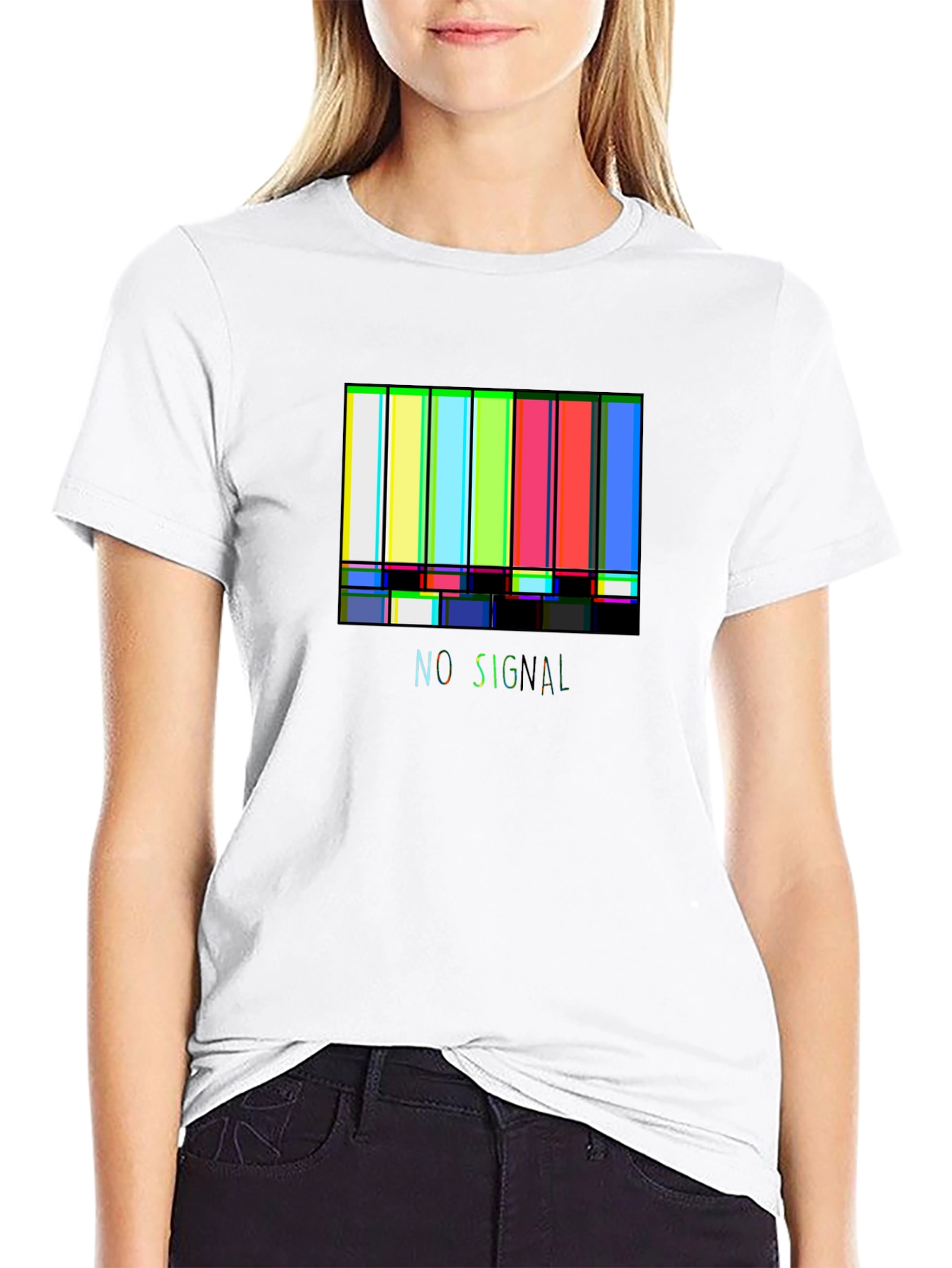 No Signal Retro TV Test Pattern Graphic Tee