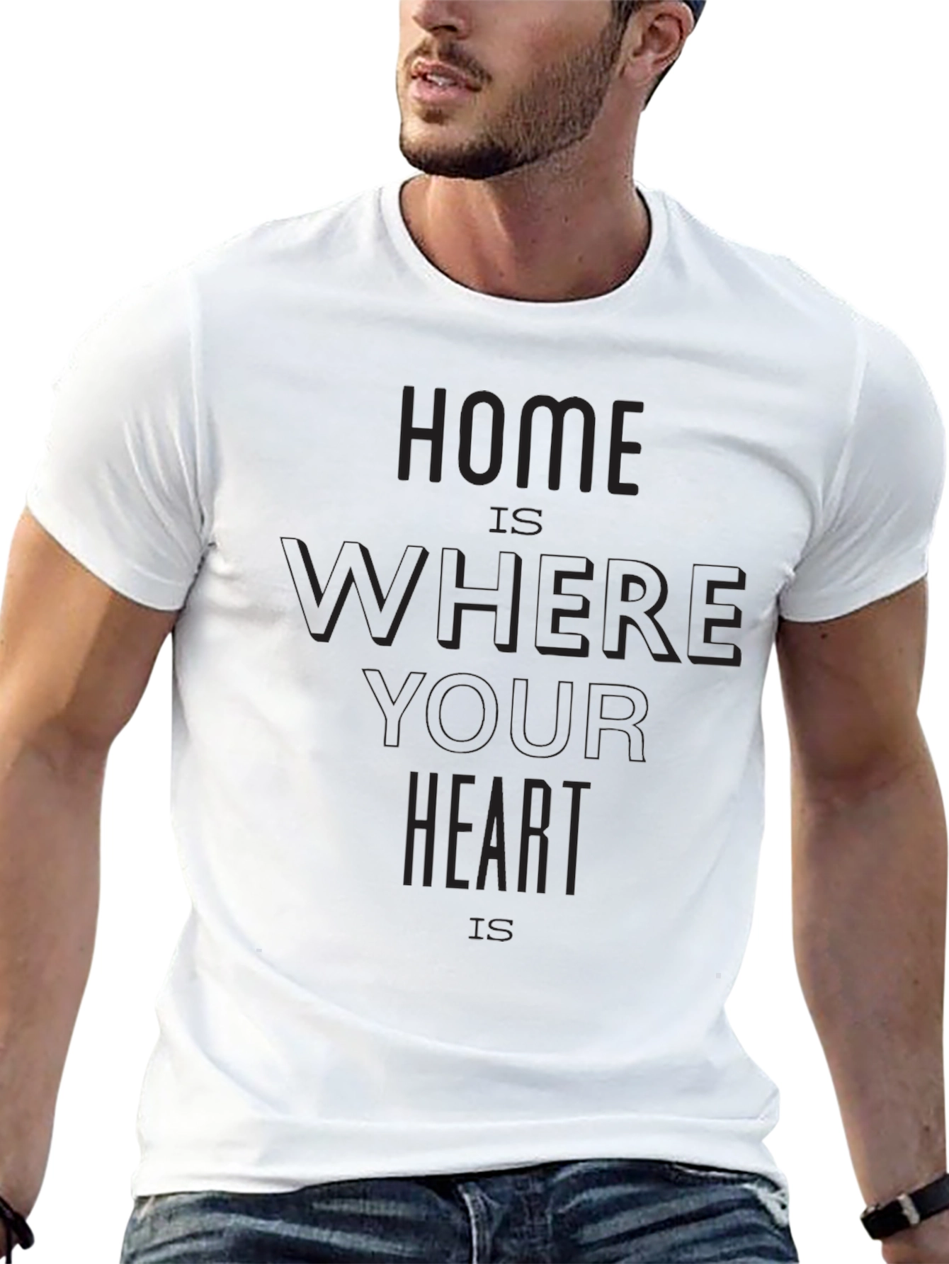 Home Is Where Your Heart Is Black T-Shirt