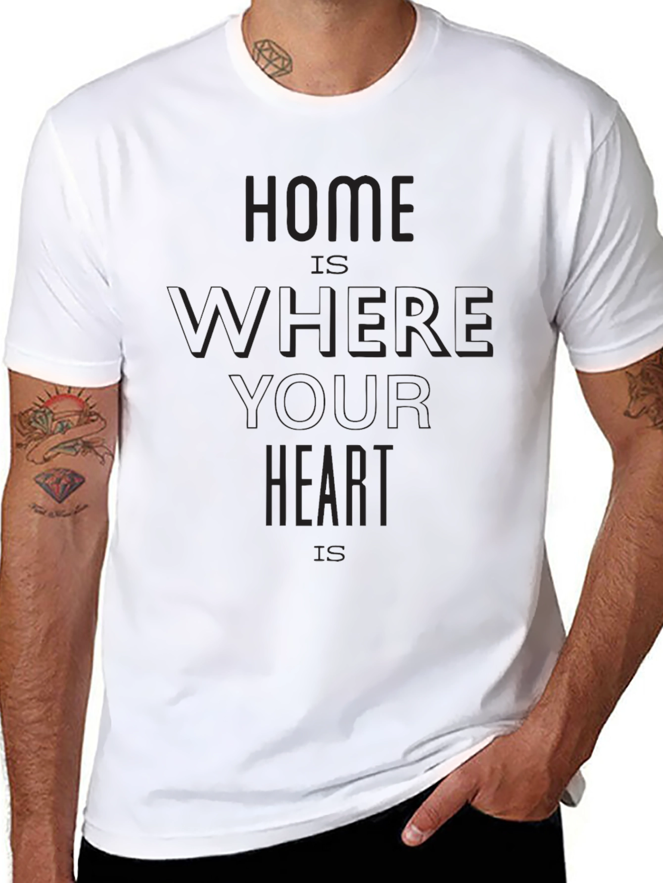 Home Is Where Your Heart Is Black T-Shirt
