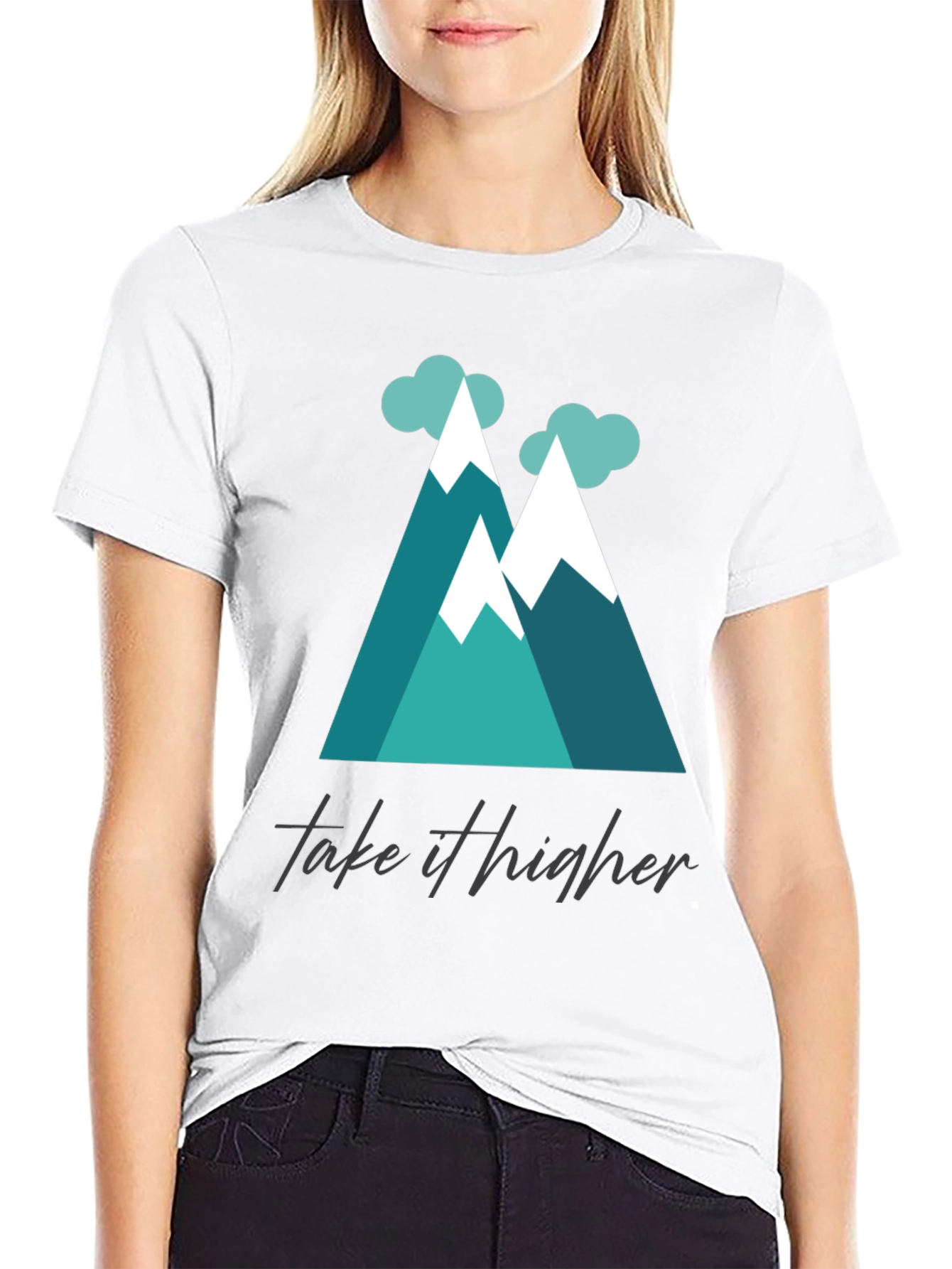Take It Higher Mountain Tee - Black Graphic T-Shirt