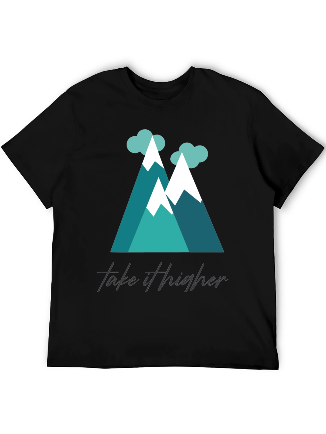Take It Higher Mountain Tee - Black Graphic T-Shirt