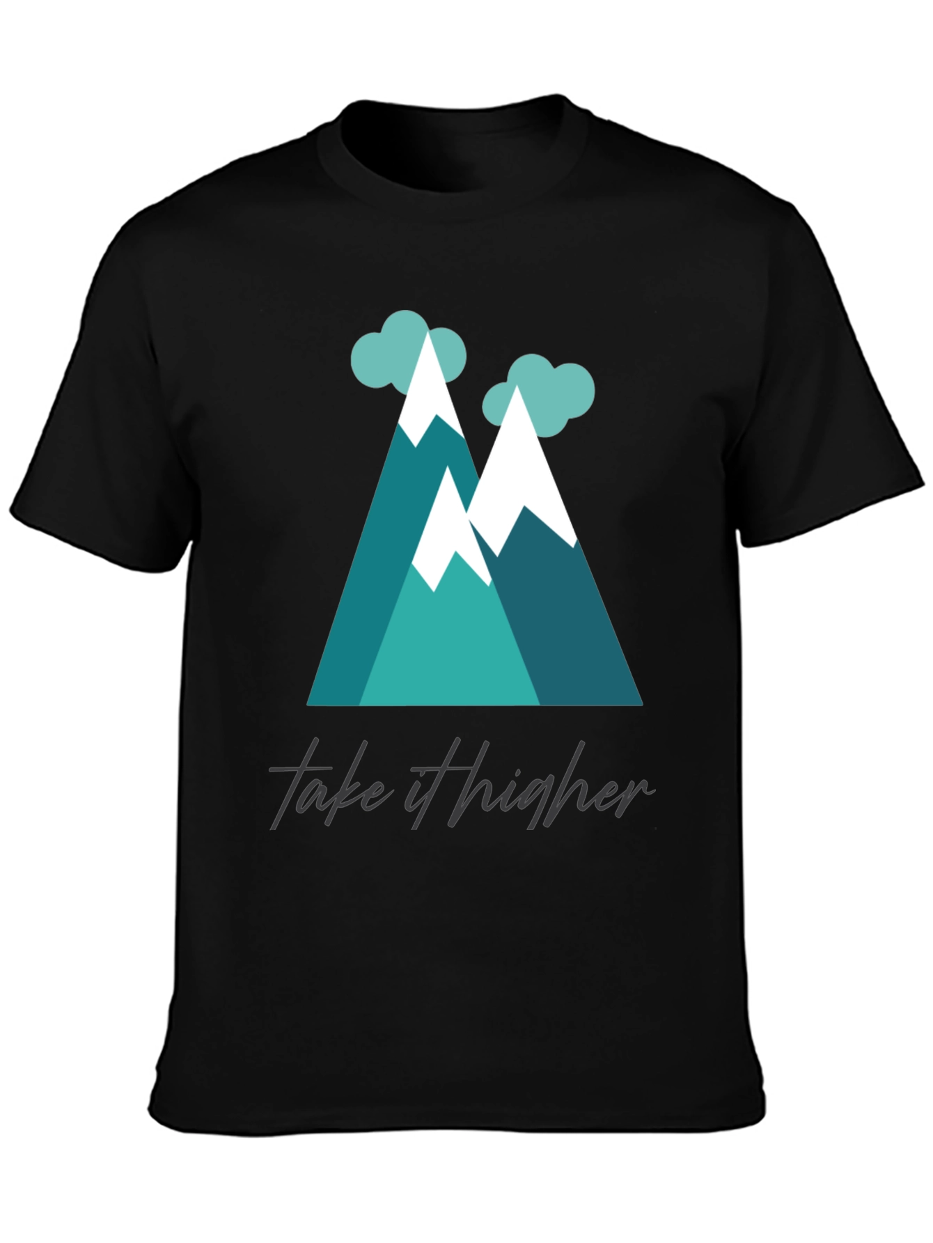 Take It Higher Mountain Tee - Black Graphic T-Shirt