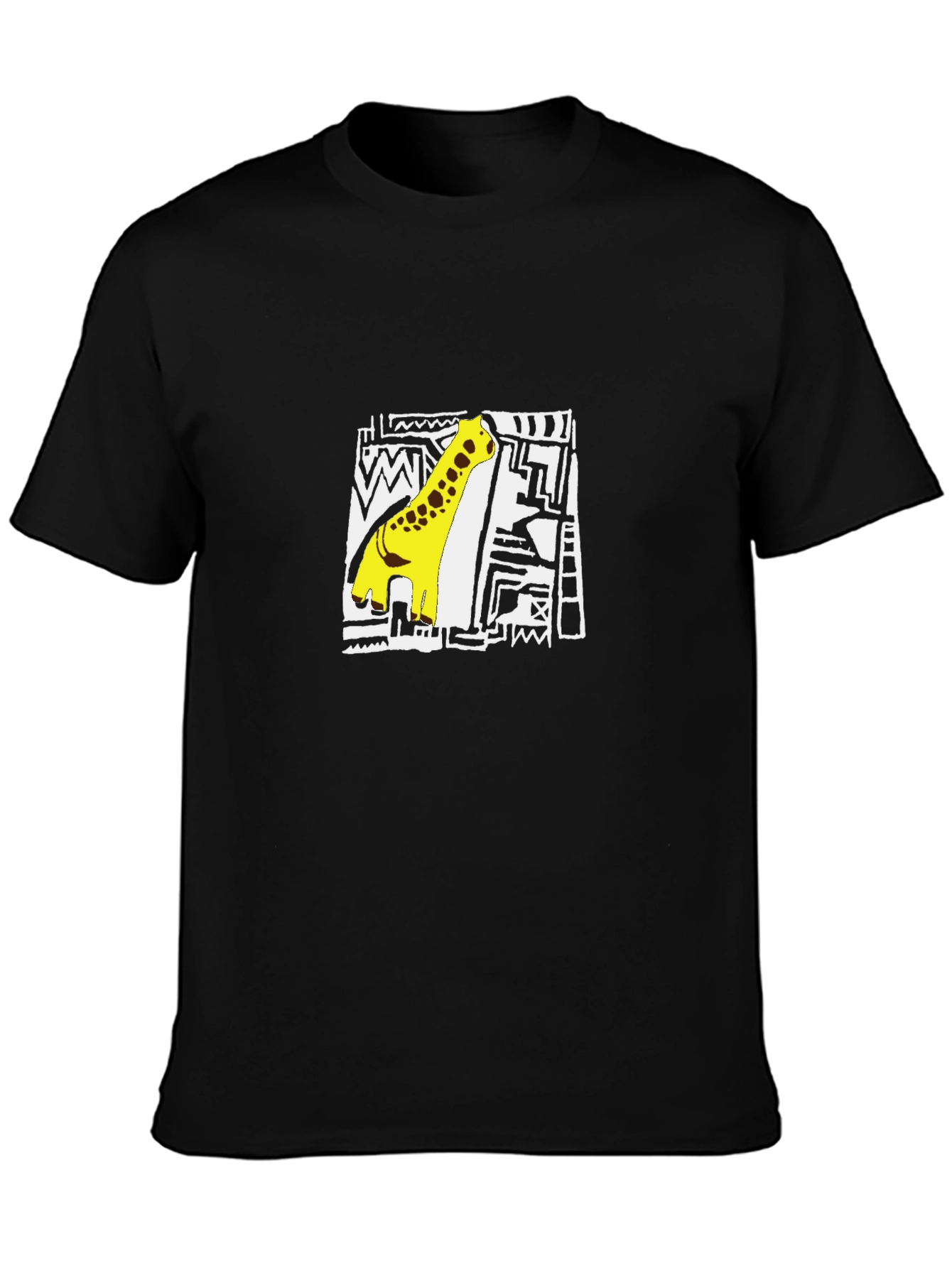Dino Graphic Tee - Cool Black Cotton T-Shirt