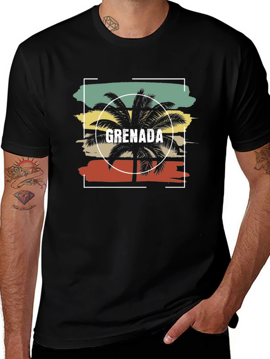 Grenada Palm Tree Graphic Tee - Island Vibes T-Shirt