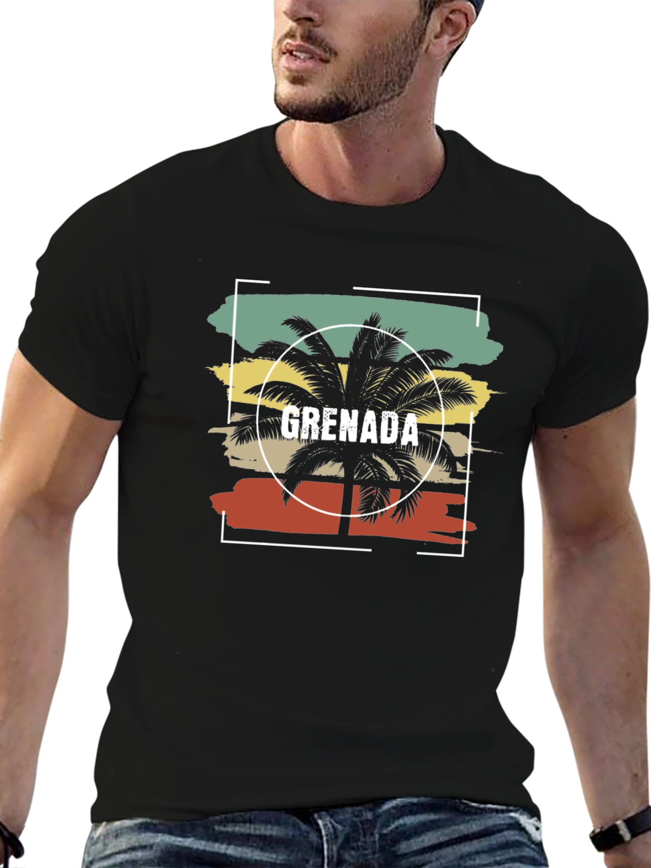 Grenada Palm Tree Graphic Tee - Island Vibes T-Shirt