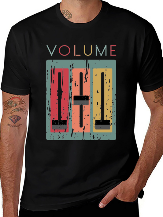 Vintage Volume Graphic Tee - Retro Sound Mixer T-Shirt