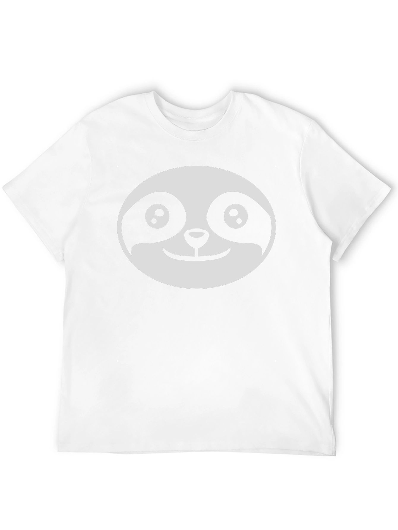 Cute Sloth Face Graphic Black T-Shirt