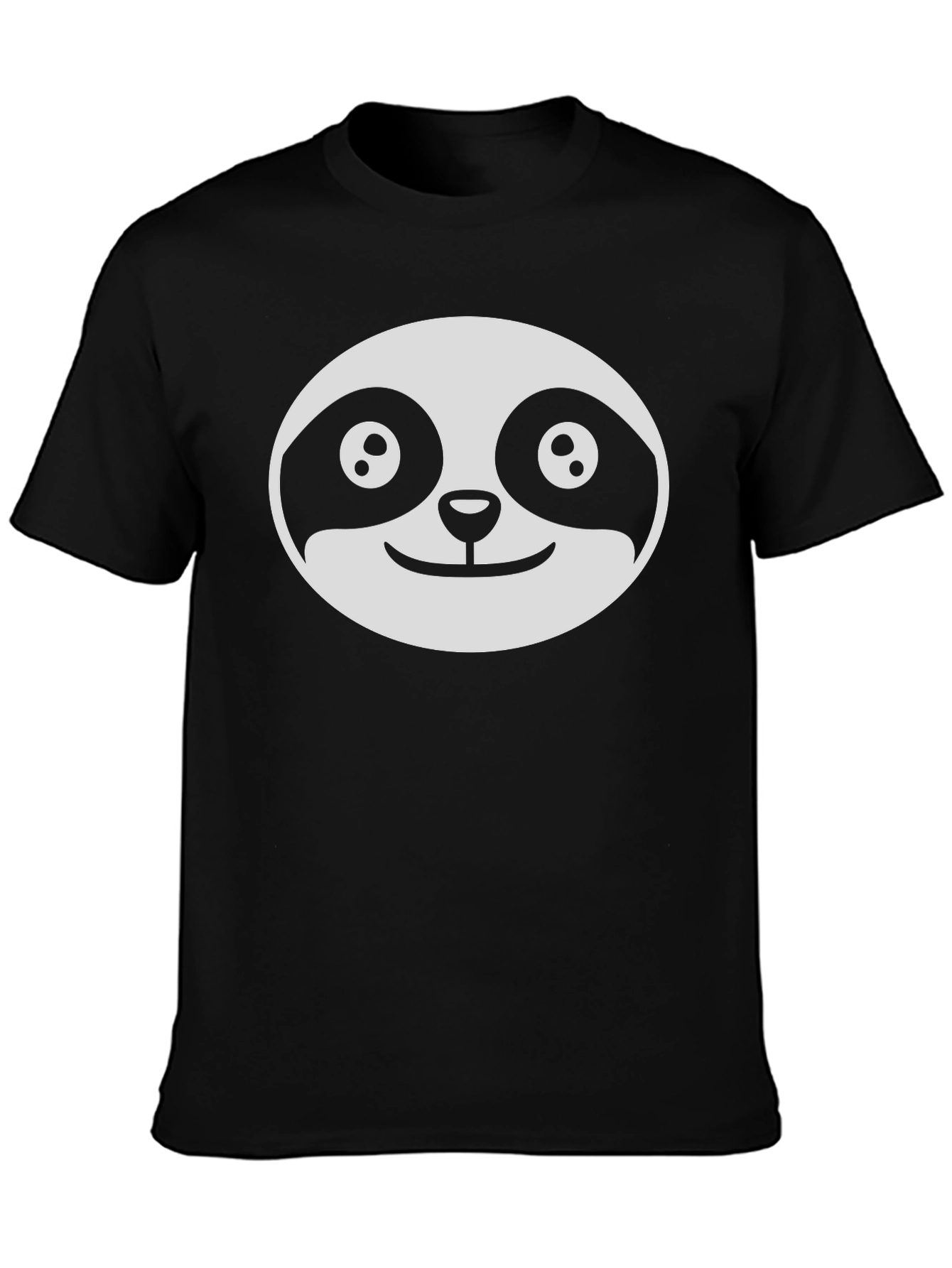Cute Sloth Face Graphic Black T-Shirt